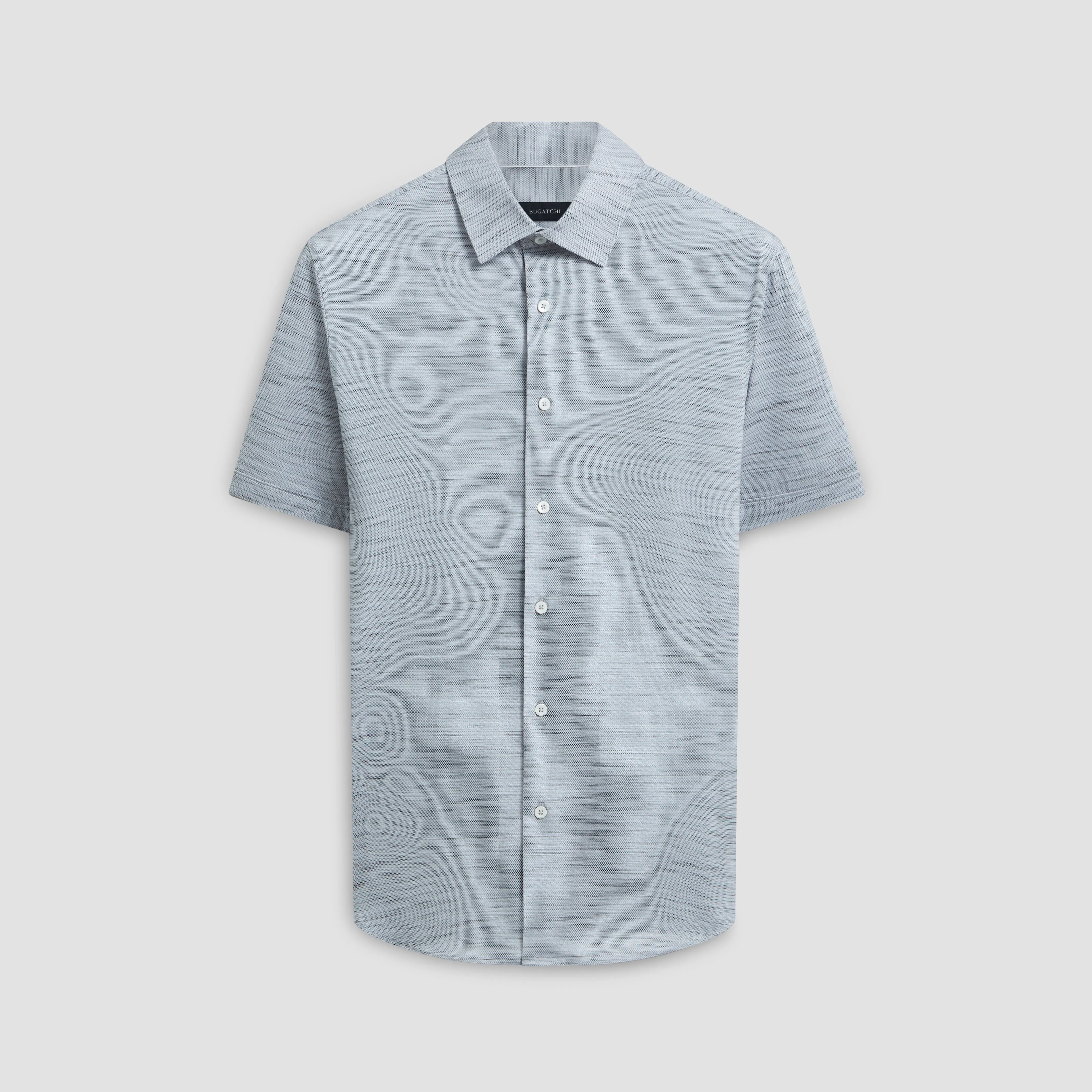 Miles Stitch Print OoohCotton Short Sleeve Shirt sold by Bugatchi