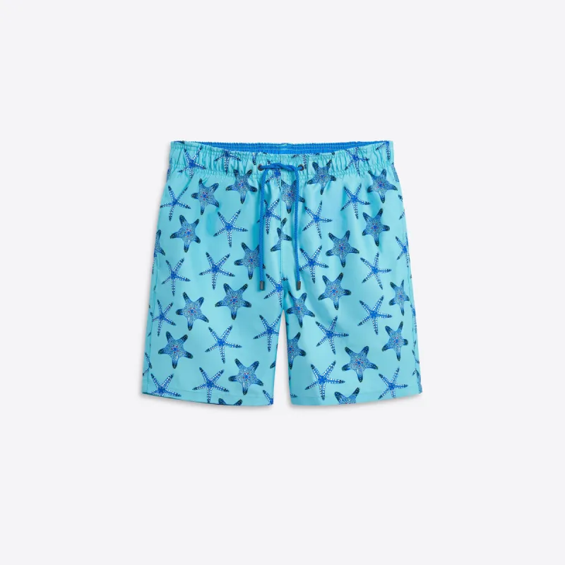 DELANO Starfish Print Swim Trunks sold by Bugatchi