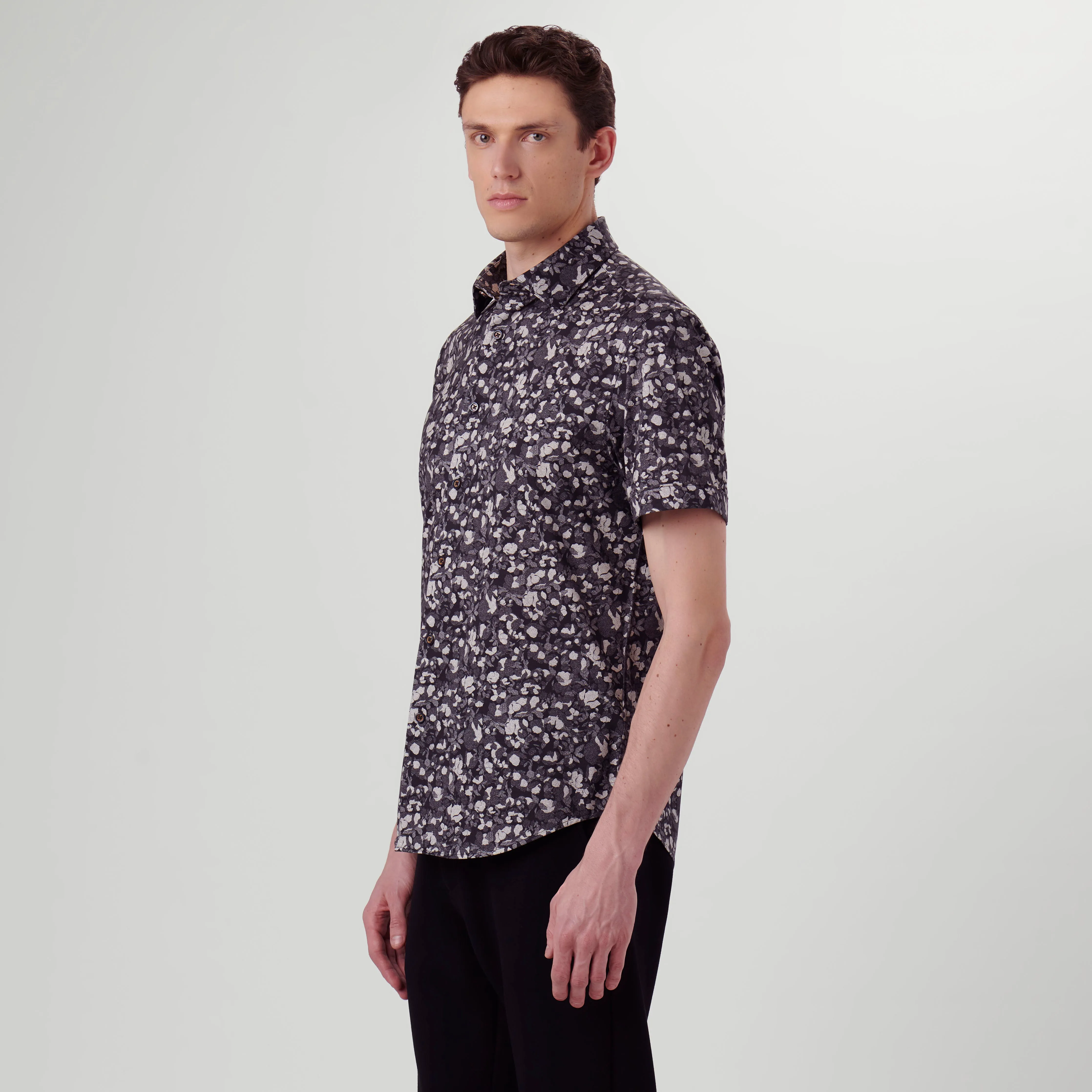 Miles Abstract OoohCotton Short Sleeve Shirt sold by Bugatchi product image thumbnail 3