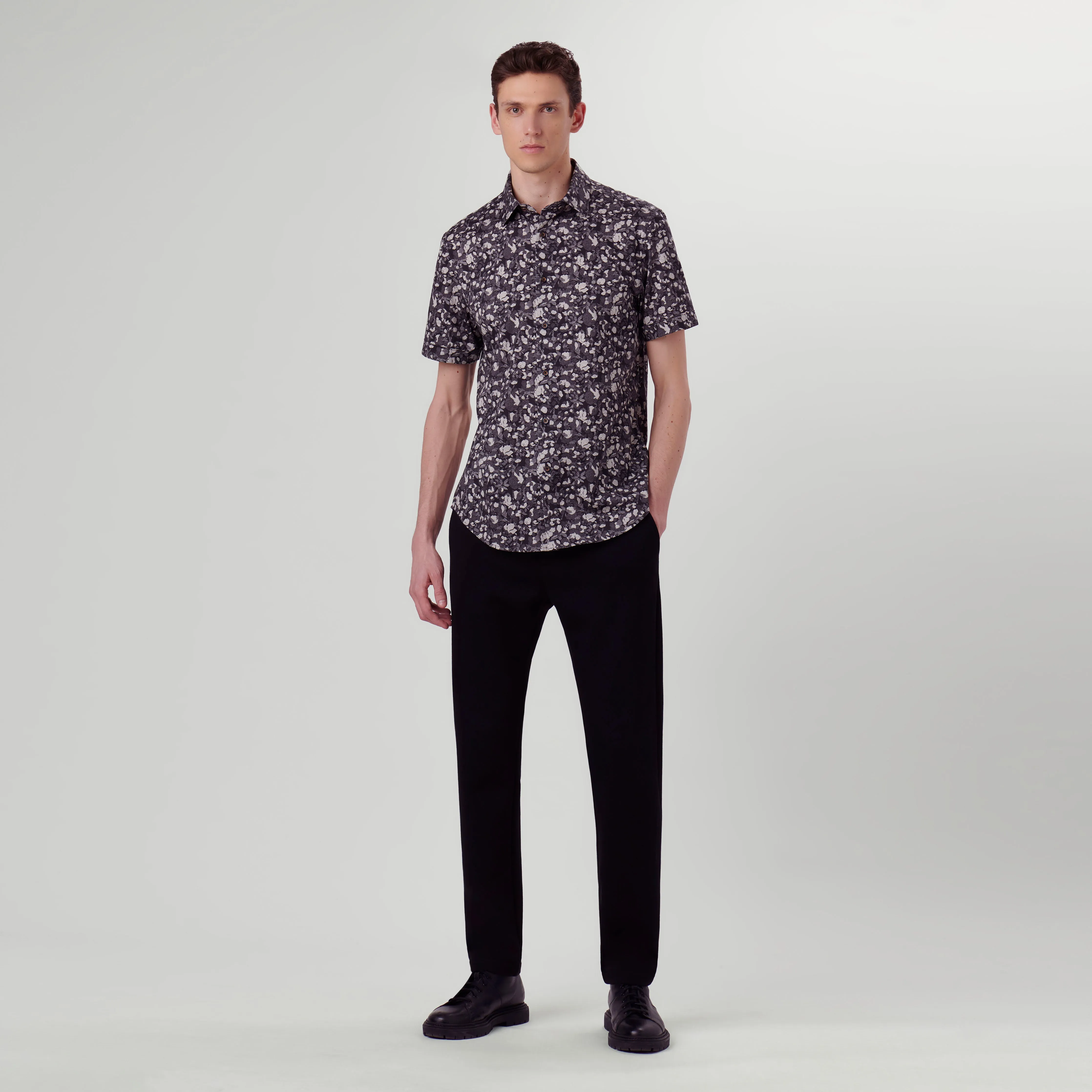 Miles Abstract OoohCotton Short Sleeve Shirt sold by Bugatchi product image thumbnail 5