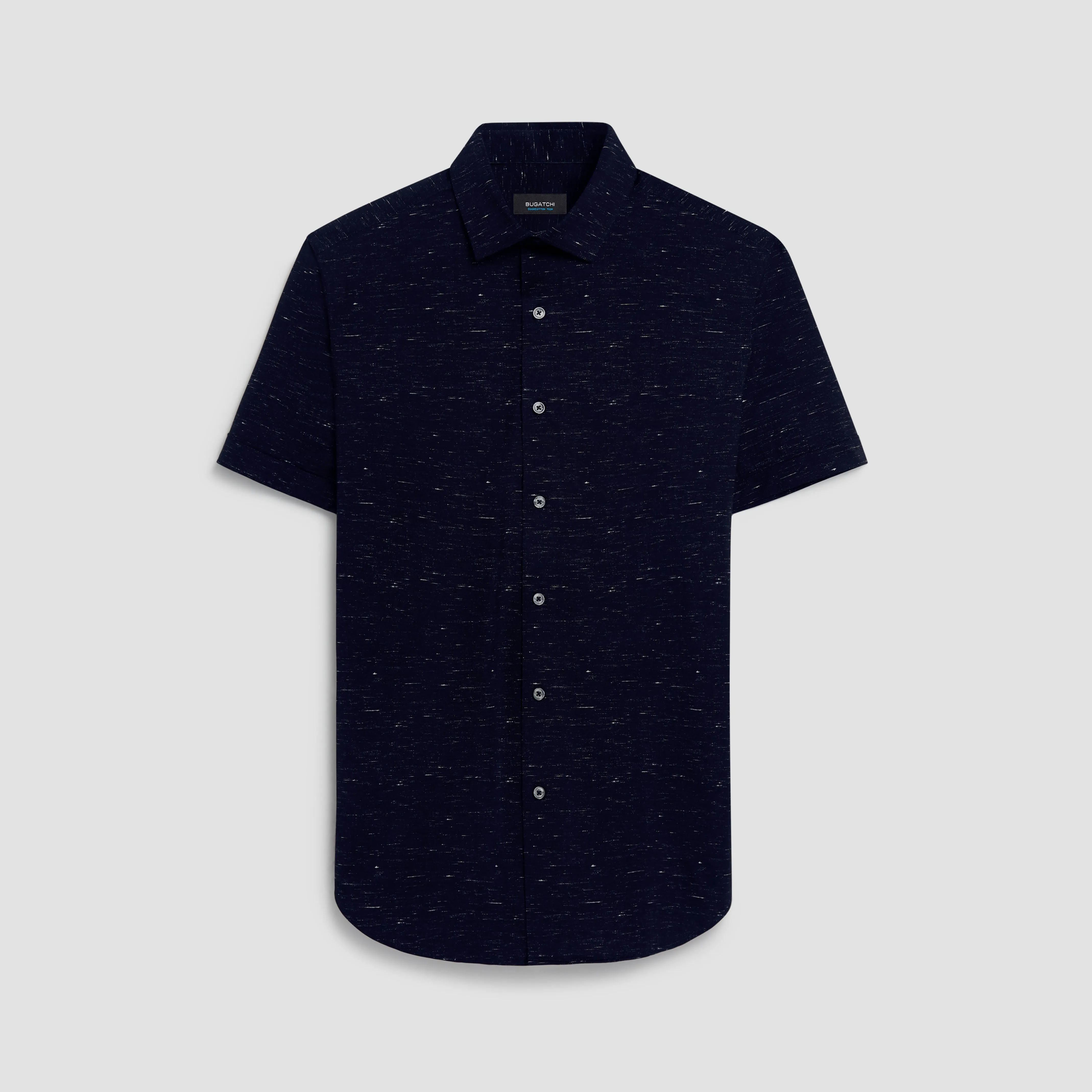 Miles Heather Print OoohCotton Short Sleeve Shirt sold by Bugatchi