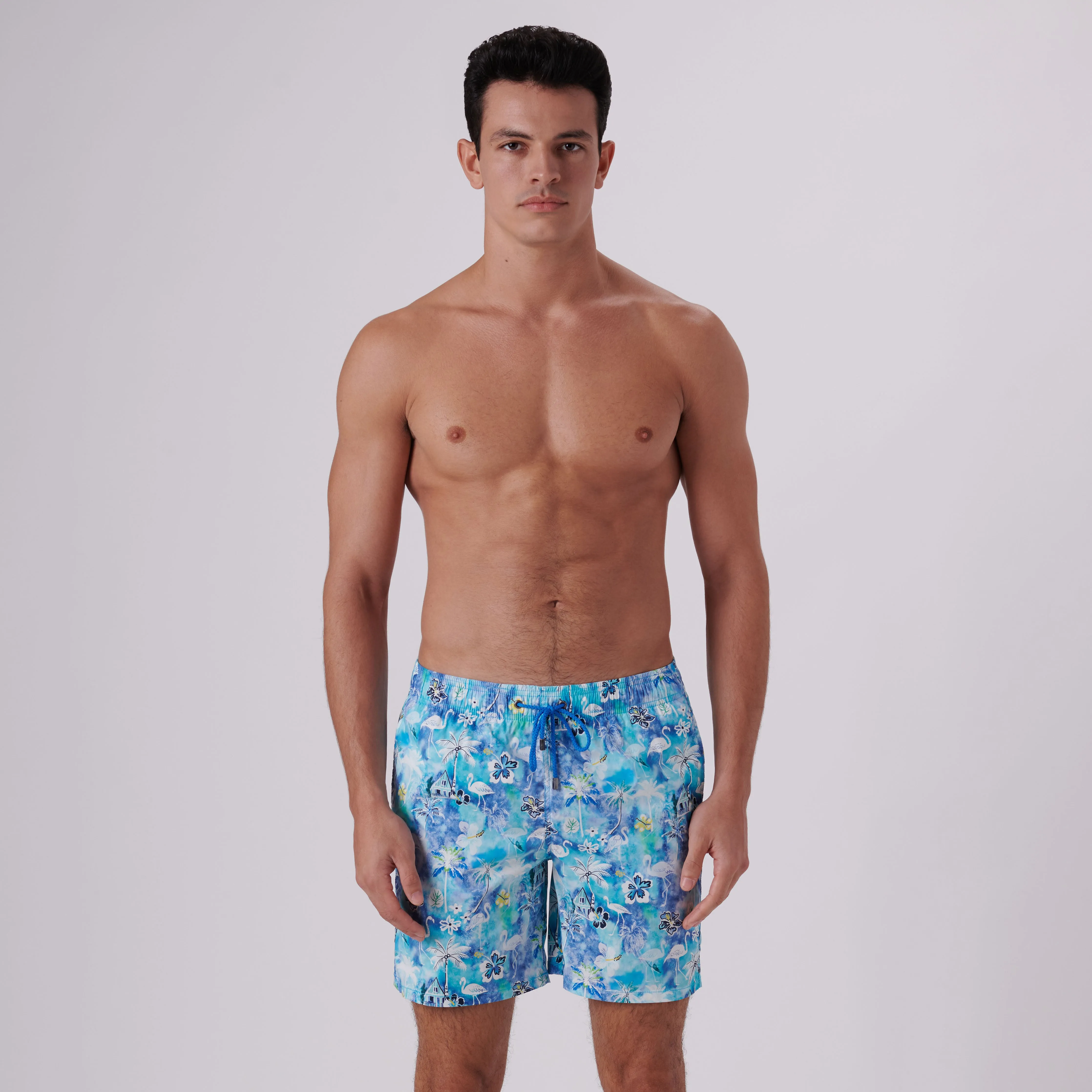 Cosmo Flamingo Floral Swim Trunks sold by Bugatchi product image thumbnail 3