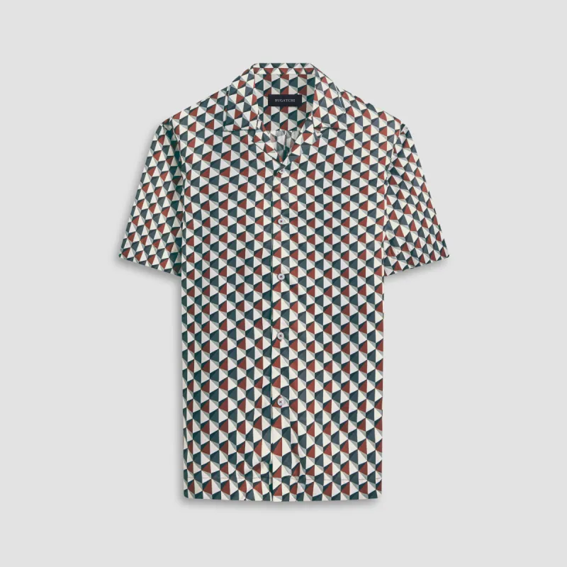 Jackson Geometric Short Sleeve Shirt sold by Bugatchi