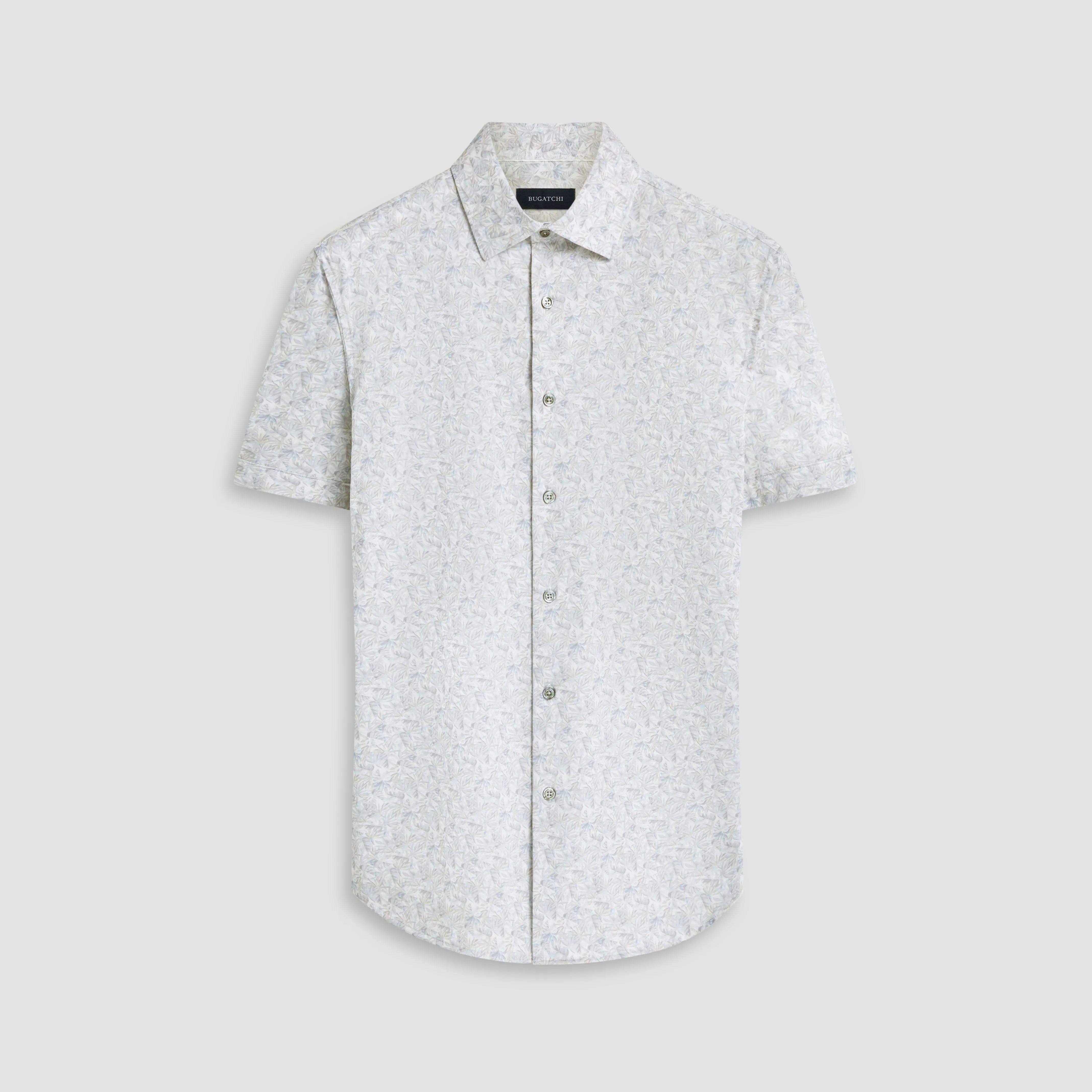 Miles Leaf Print OoohCotton Short Sleeve Shirt sold by Bugatchi