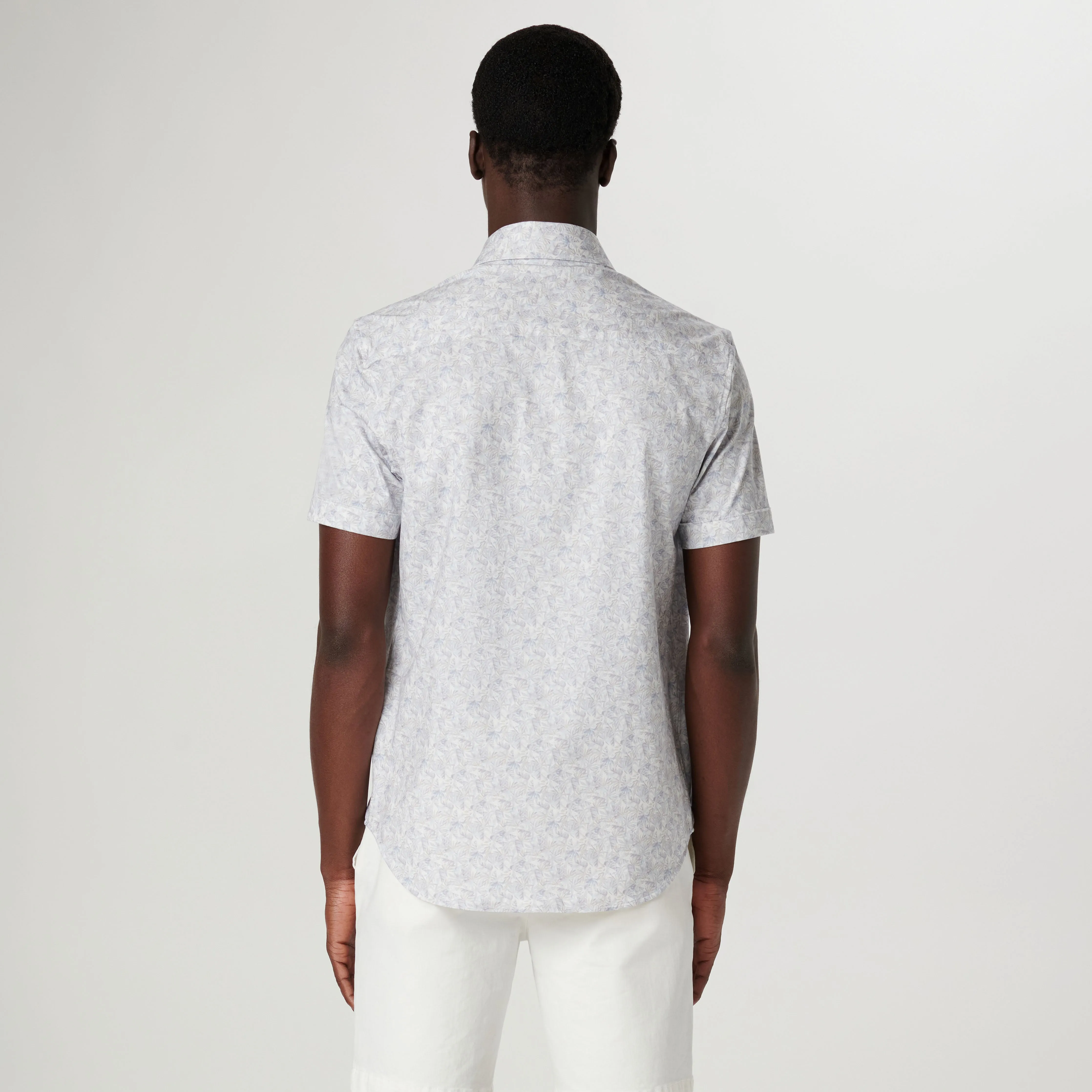 Miles Leaf Print OoohCotton Short Sleeve Shirt sold by Bugatchi product image thumbnail 4