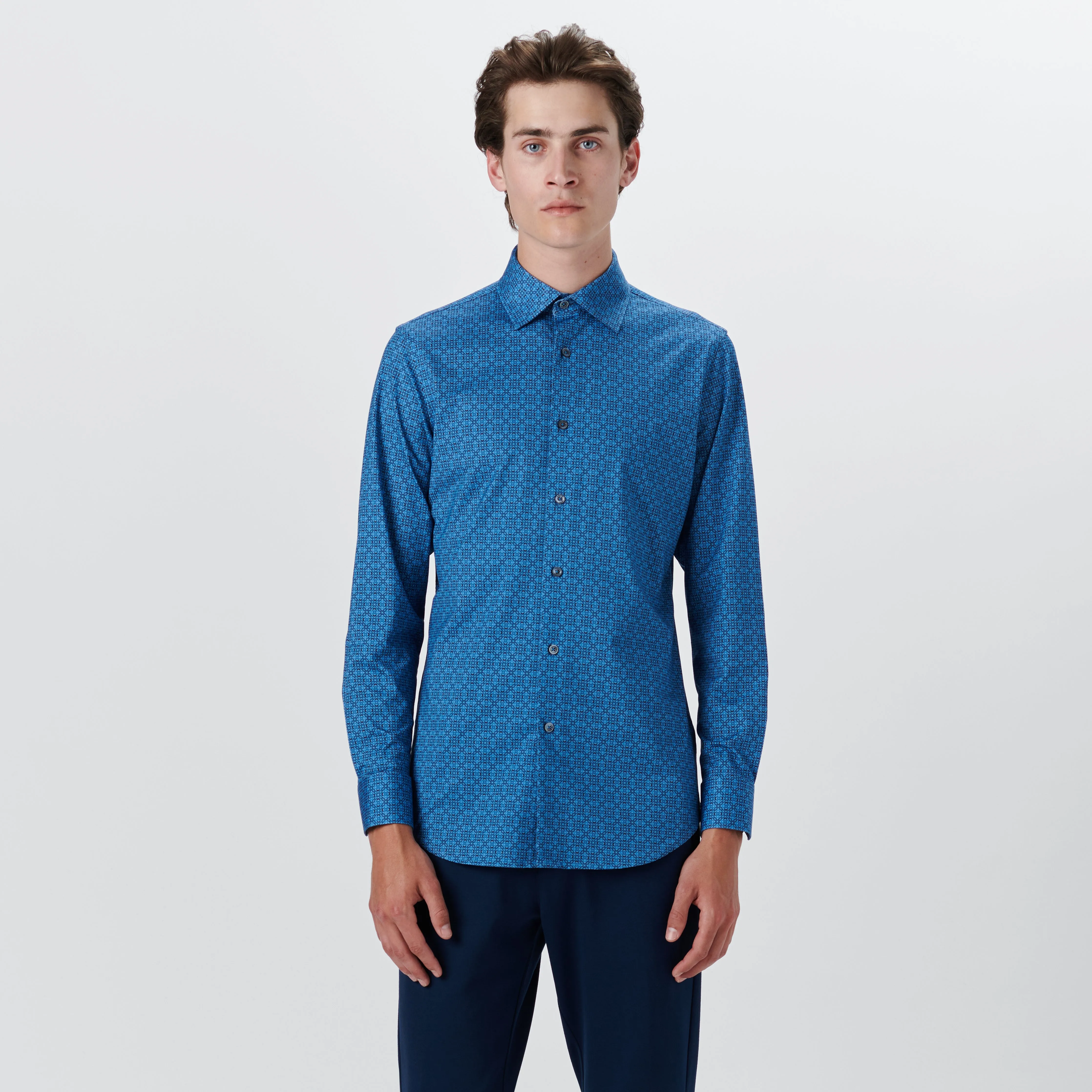 JAMES Diamond Print OoohCotton Shirt sold by Bugatchi product image thumbnail 2