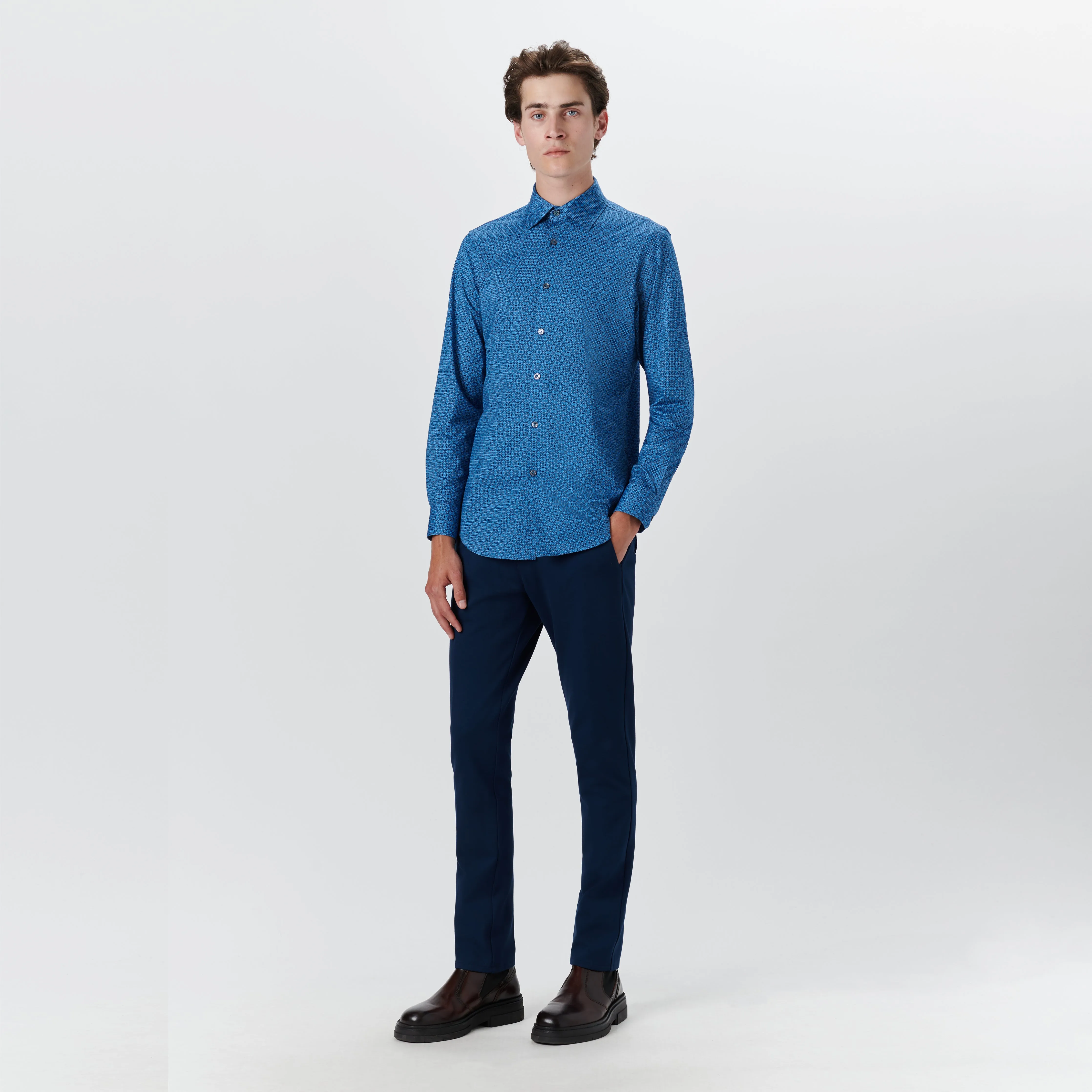 JAMES Diamond Print OoohCotton Shirt sold by Bugatchi product image thumbnail 5