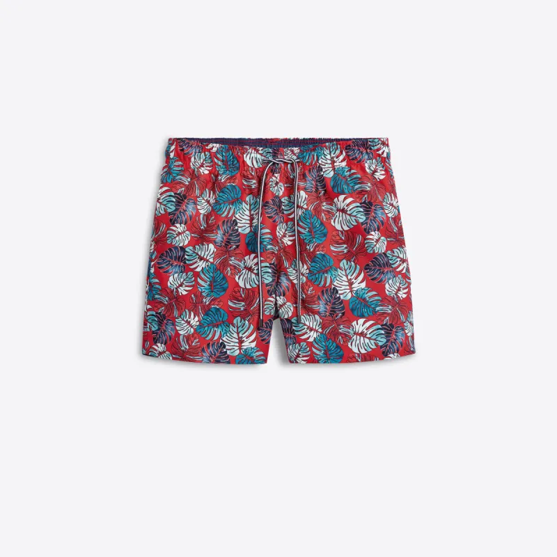 LENOX Leaf Print Swim Trunks made by Bugatchi