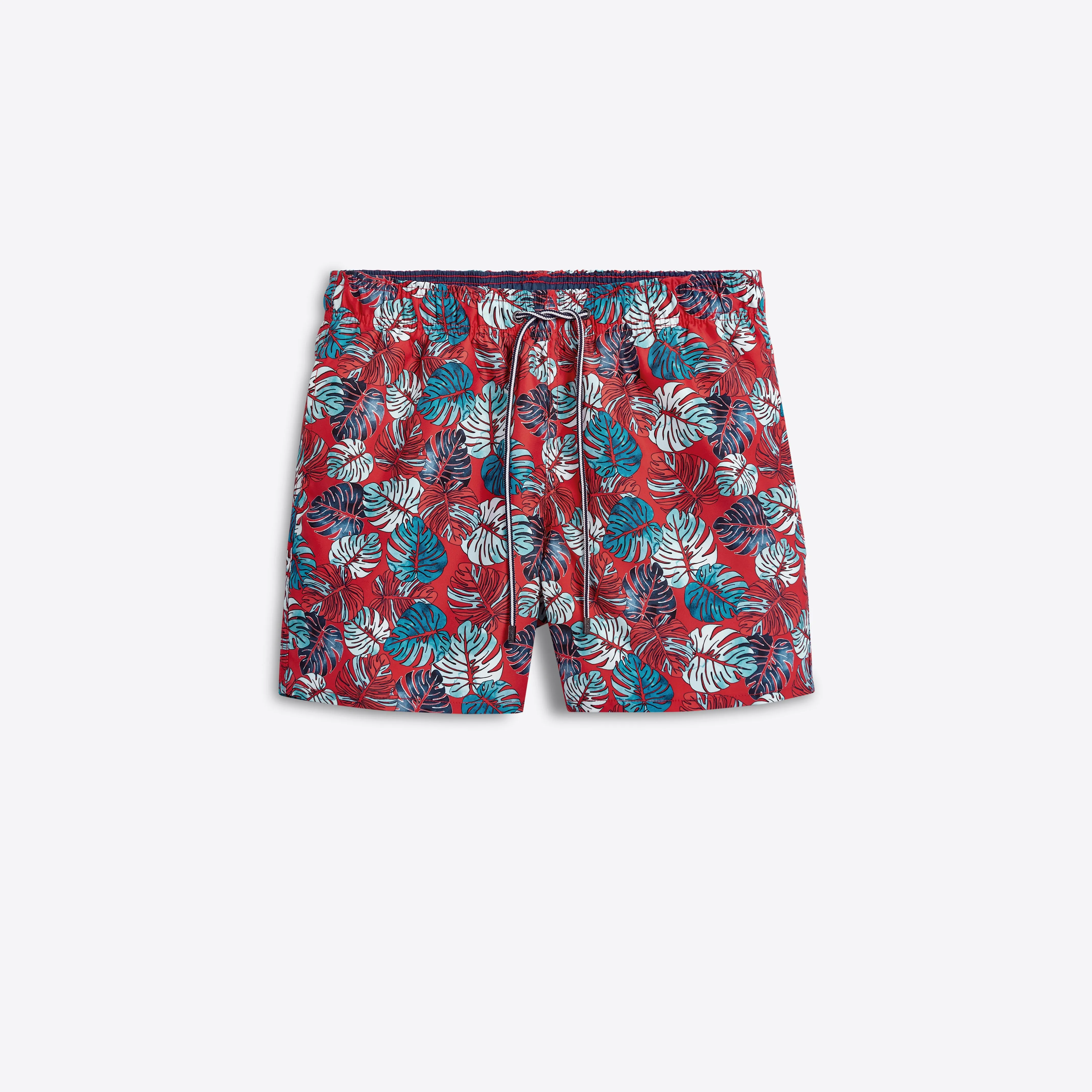 LENOX Leaf Print Swim Trunks sold by Bugatchi
