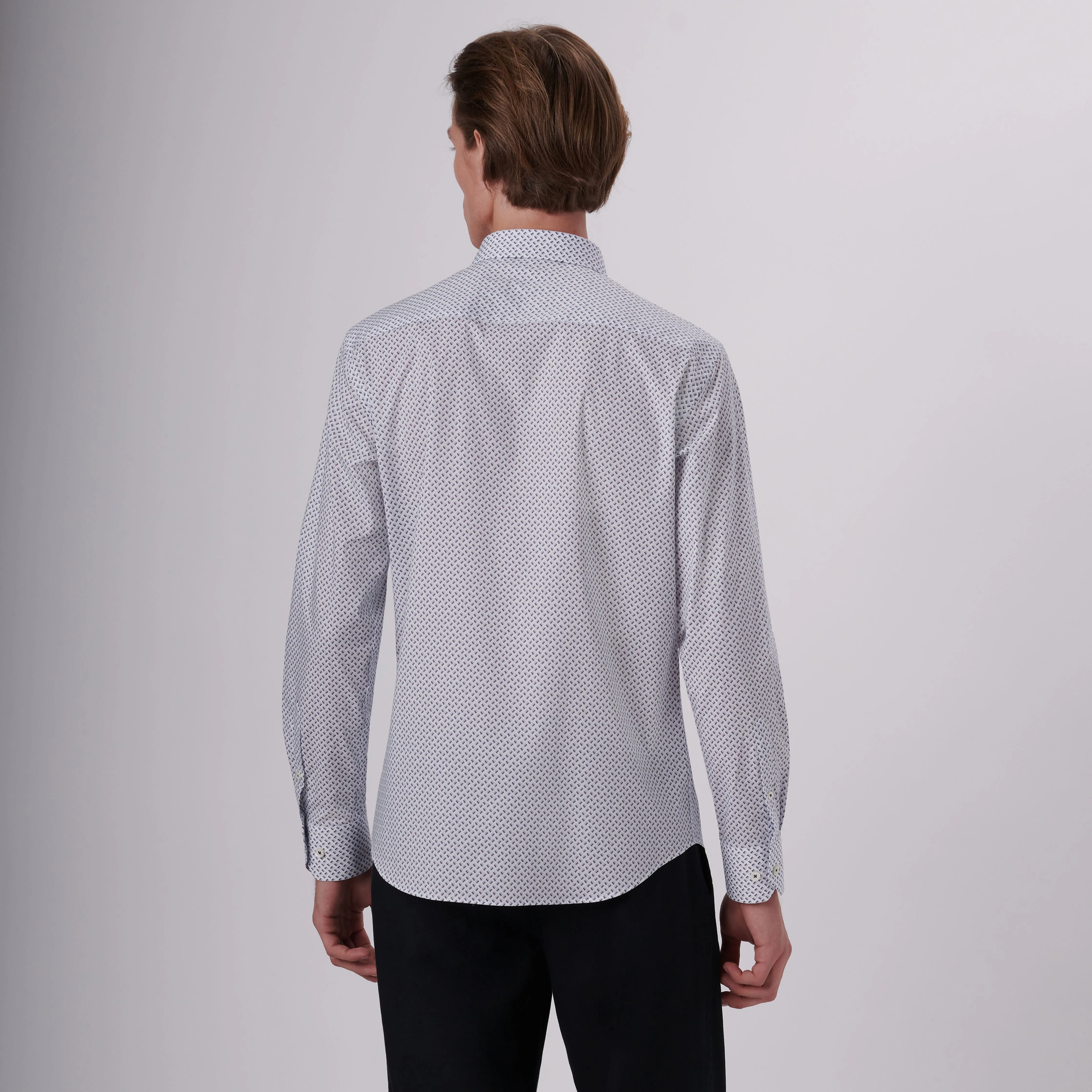 Julian Geometric Print Shirt sold by Bugatchi product image thumbnail 4