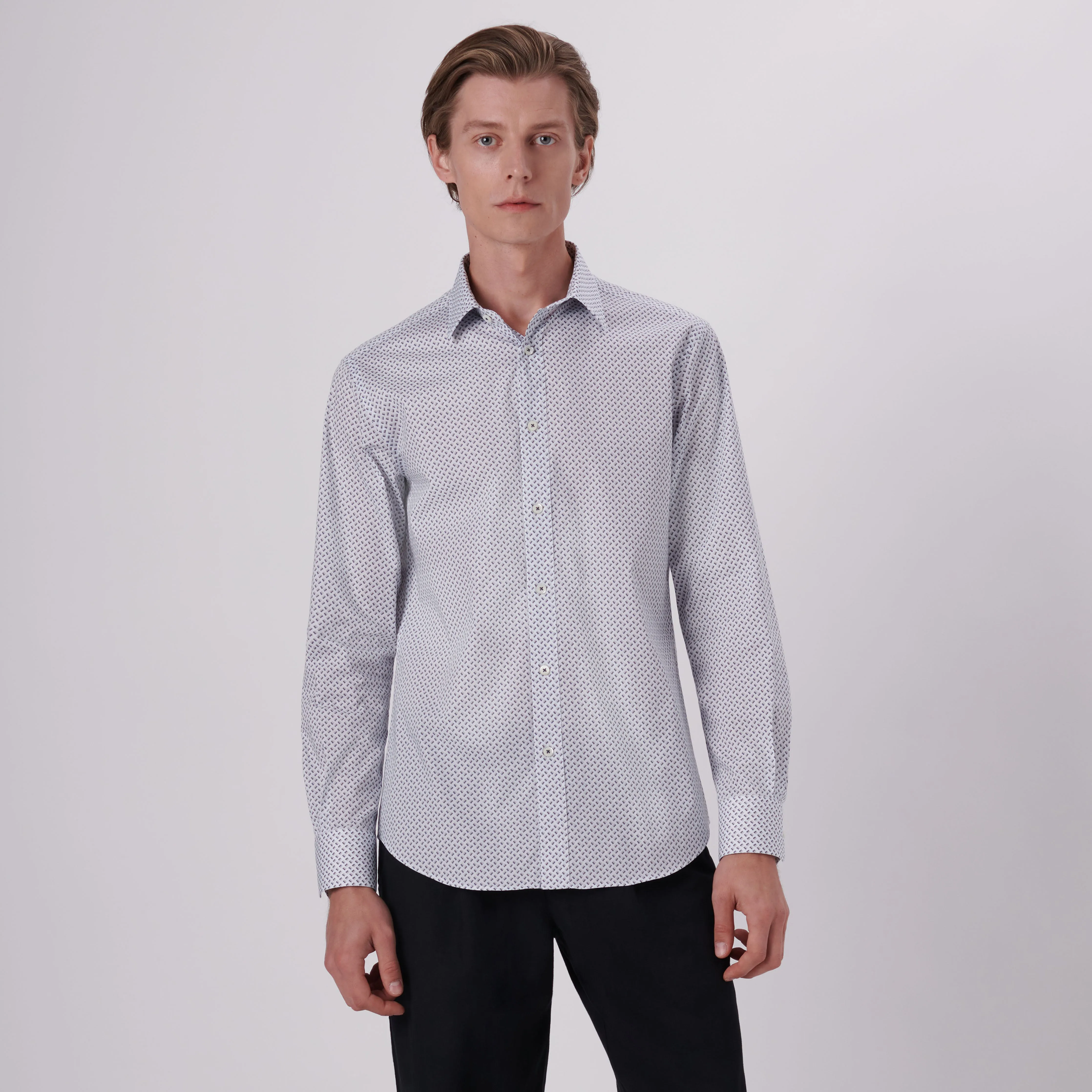 Julian Geometric Print Shirt sold by Bugatchi product image thumbnail 2