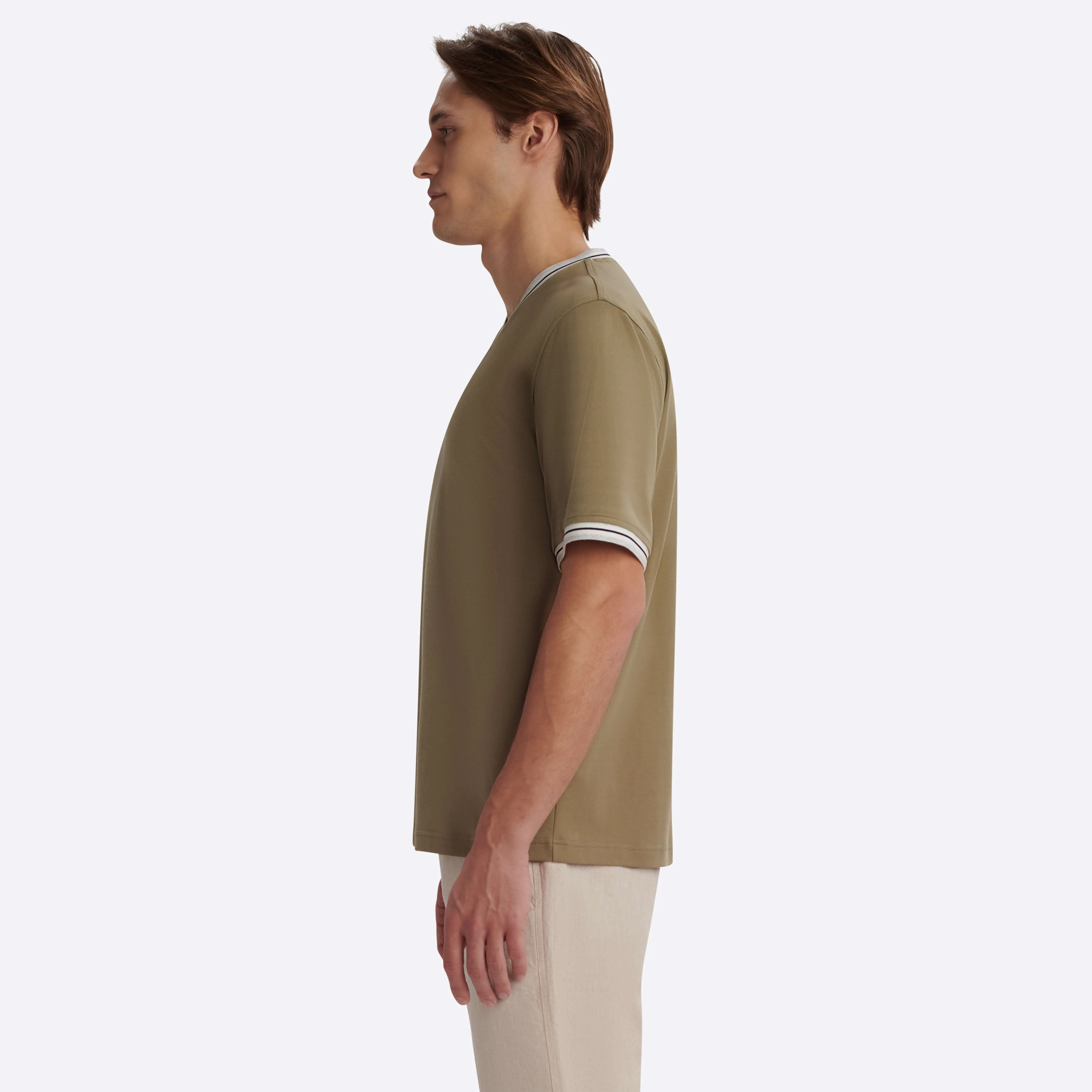 Short Sleeve V-Neck Shirt sold by Bugatchi product image thumbnail 3