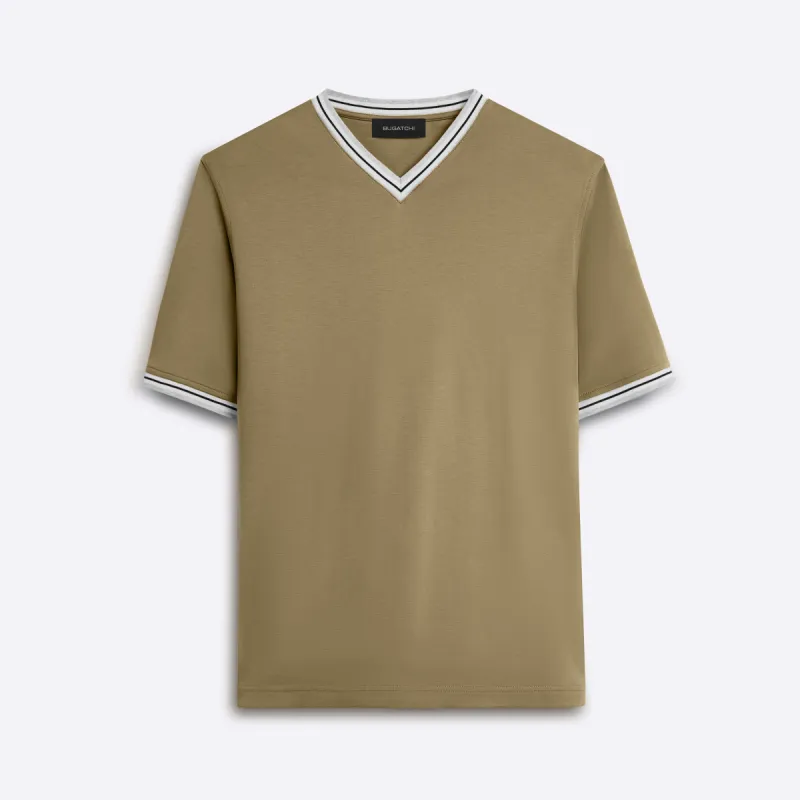 Short Sleeve V-Neck Shirt sold by Bugatchi