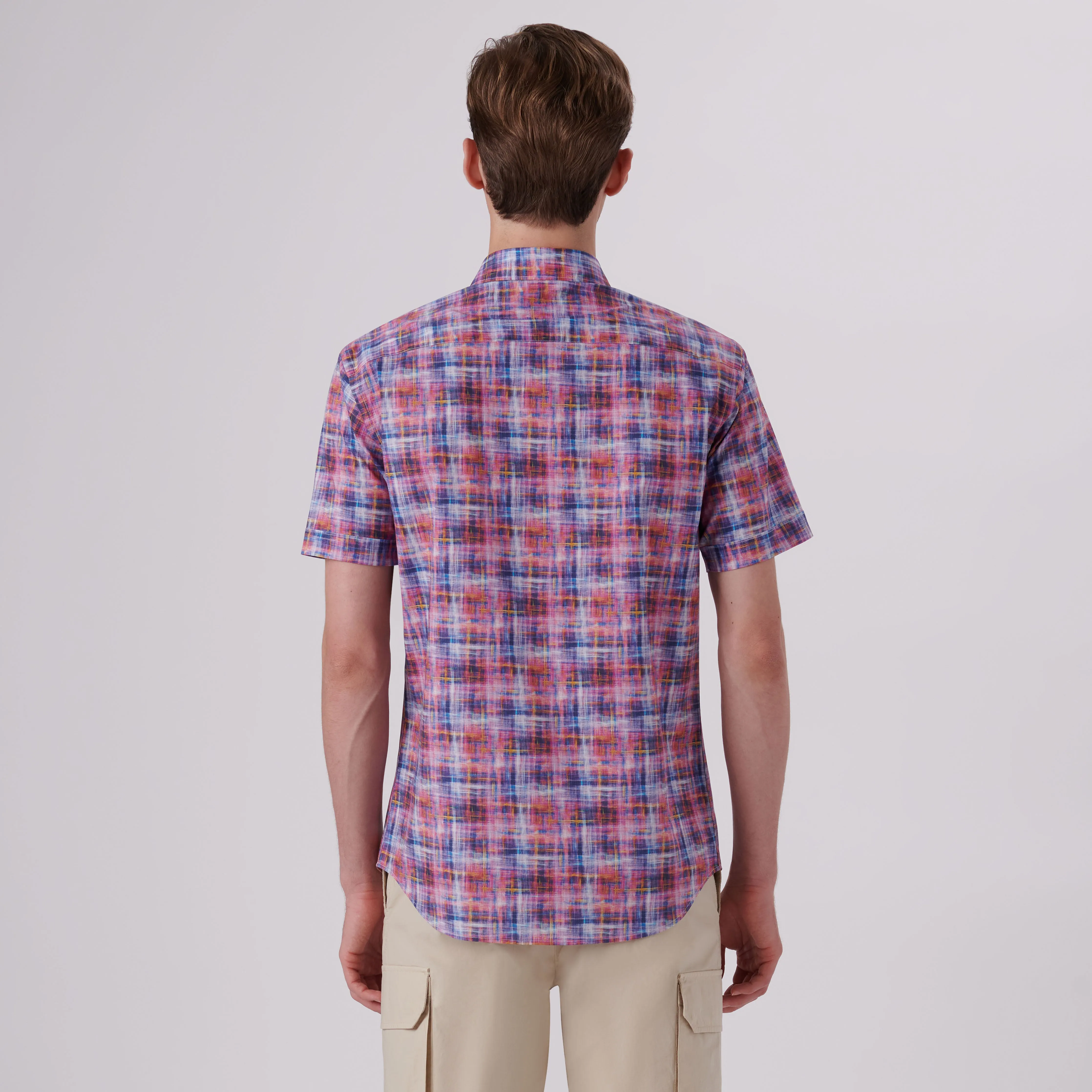 Orson Irregular Check Short Sleeve Shirt sold by Bugatchi product image thumbnail 4