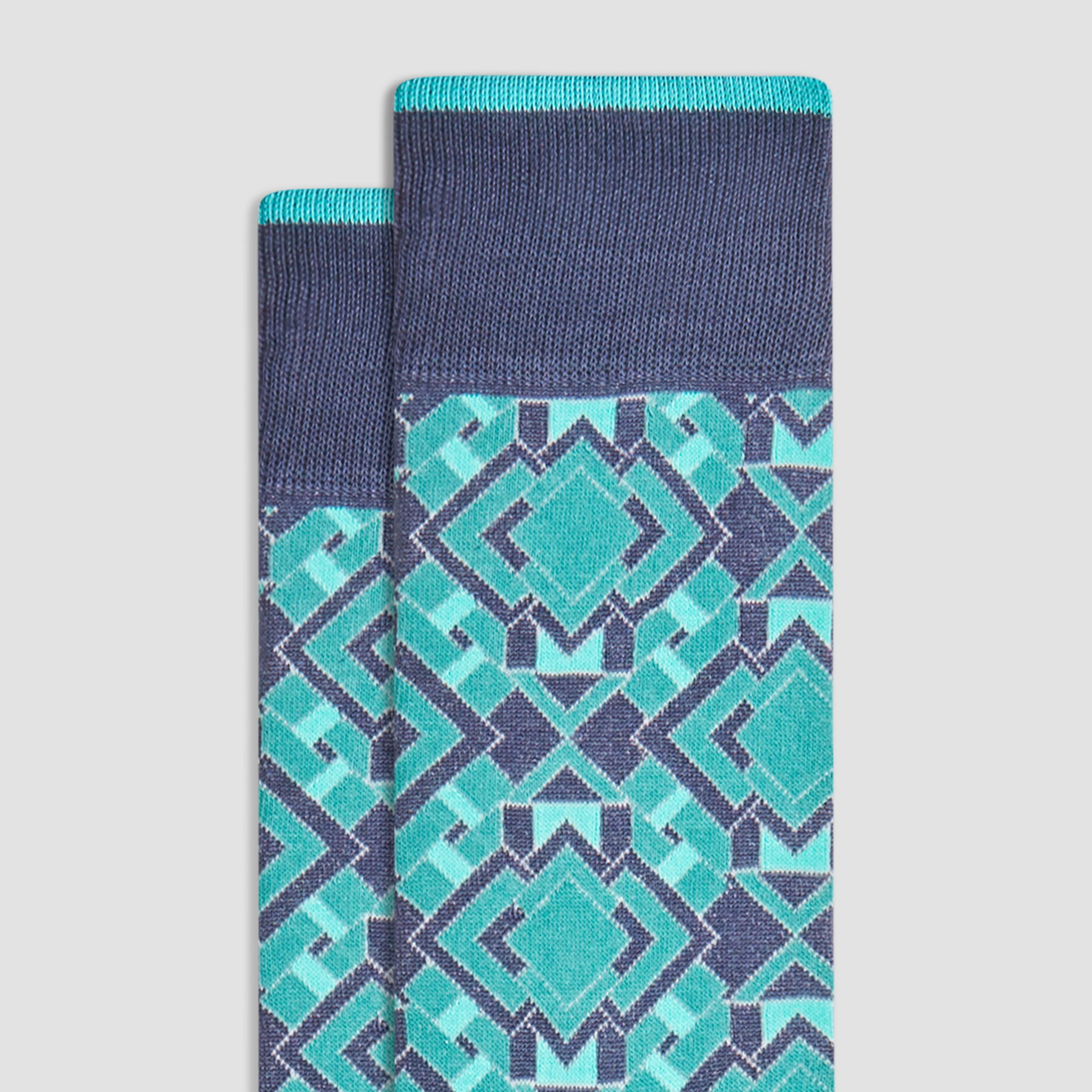Geometric Mid-Calf Socks sold by Bugatchi product image thumbnail 2