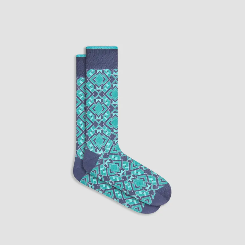 Geometric Mid-Calf Socks sold by Bugatchi