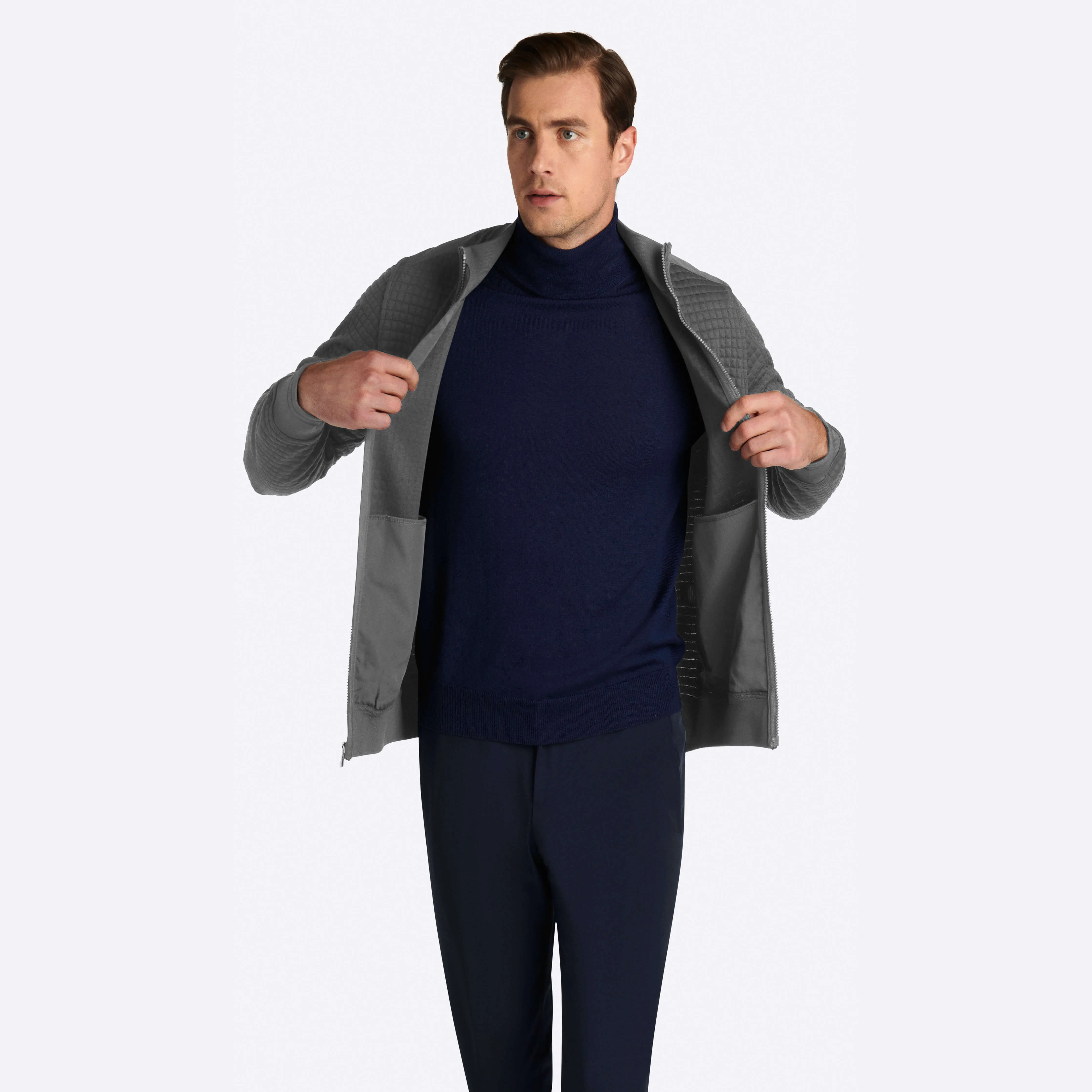 Waffle Knit Mock Neck Jacket sold by Bugatchi product image thumbnail 3