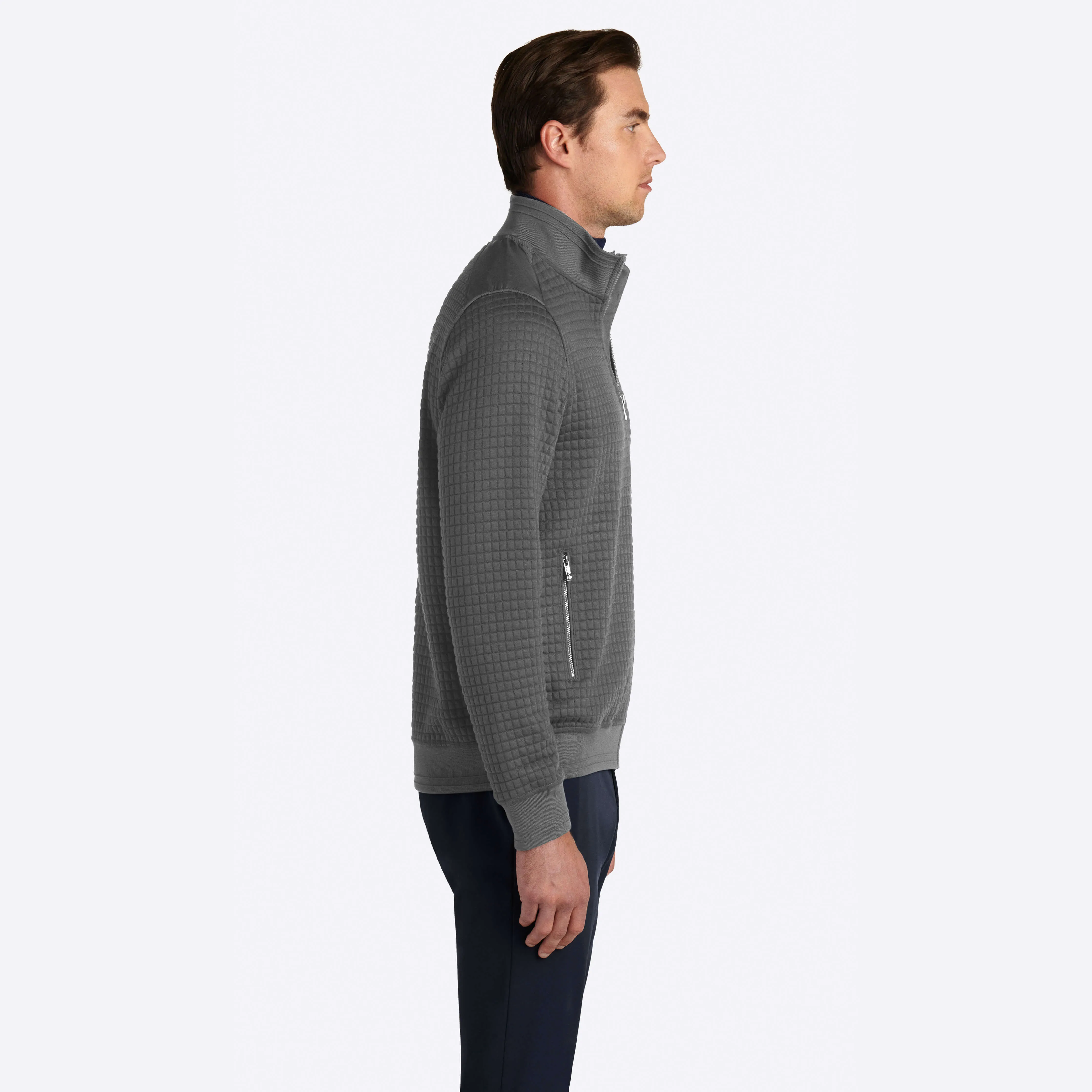 Waffle Knit Mock Neck Jacket sold by Bugatchi product image thumbnail 4