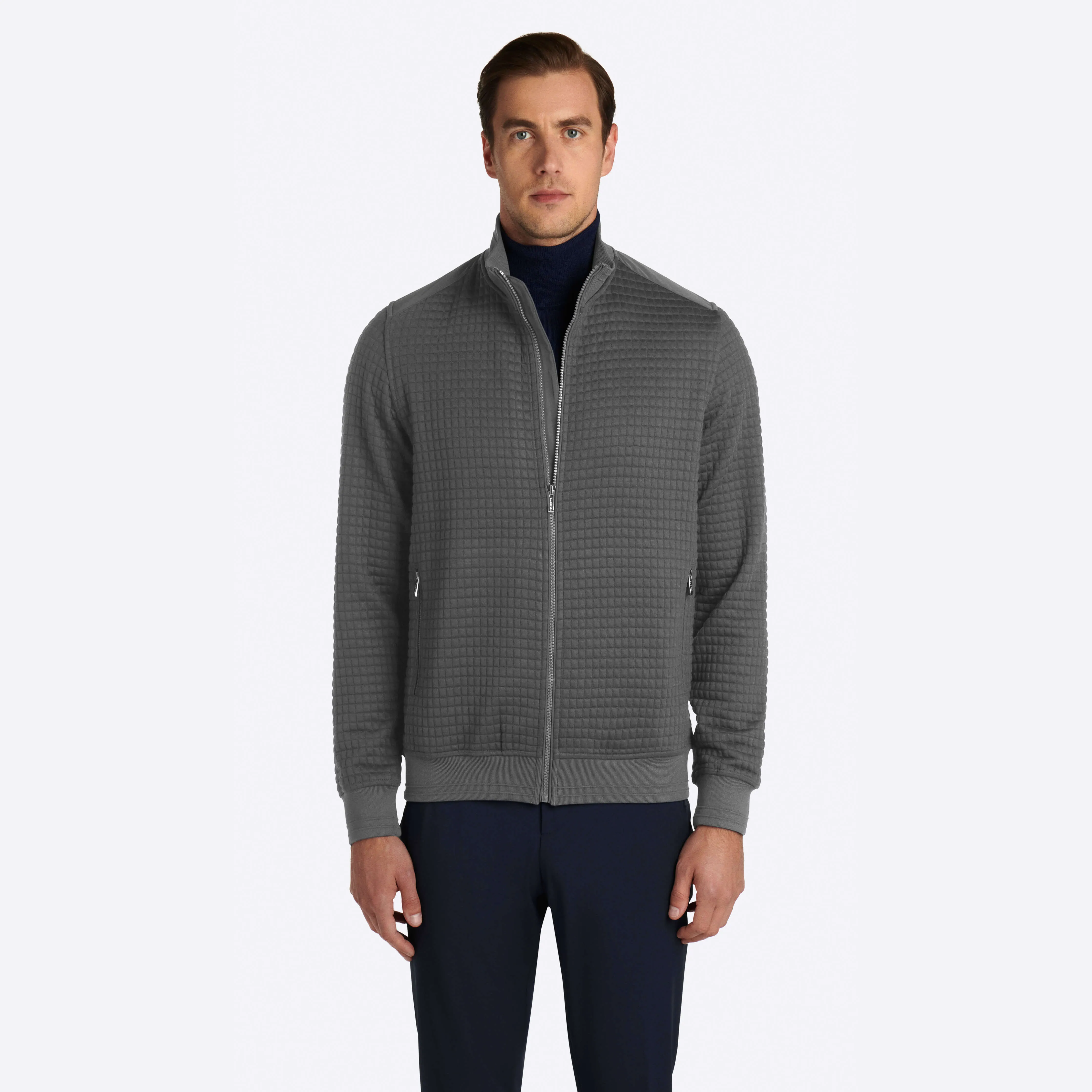 Waffle Knit Mock Neck Jacket sold by Bugatchi product image thumbnail 2