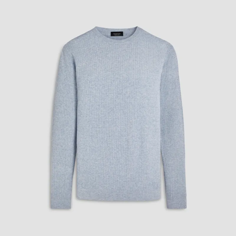 Waffle Knit Cotton Cashmere Crew Neck Sweater sold by Bugatchi