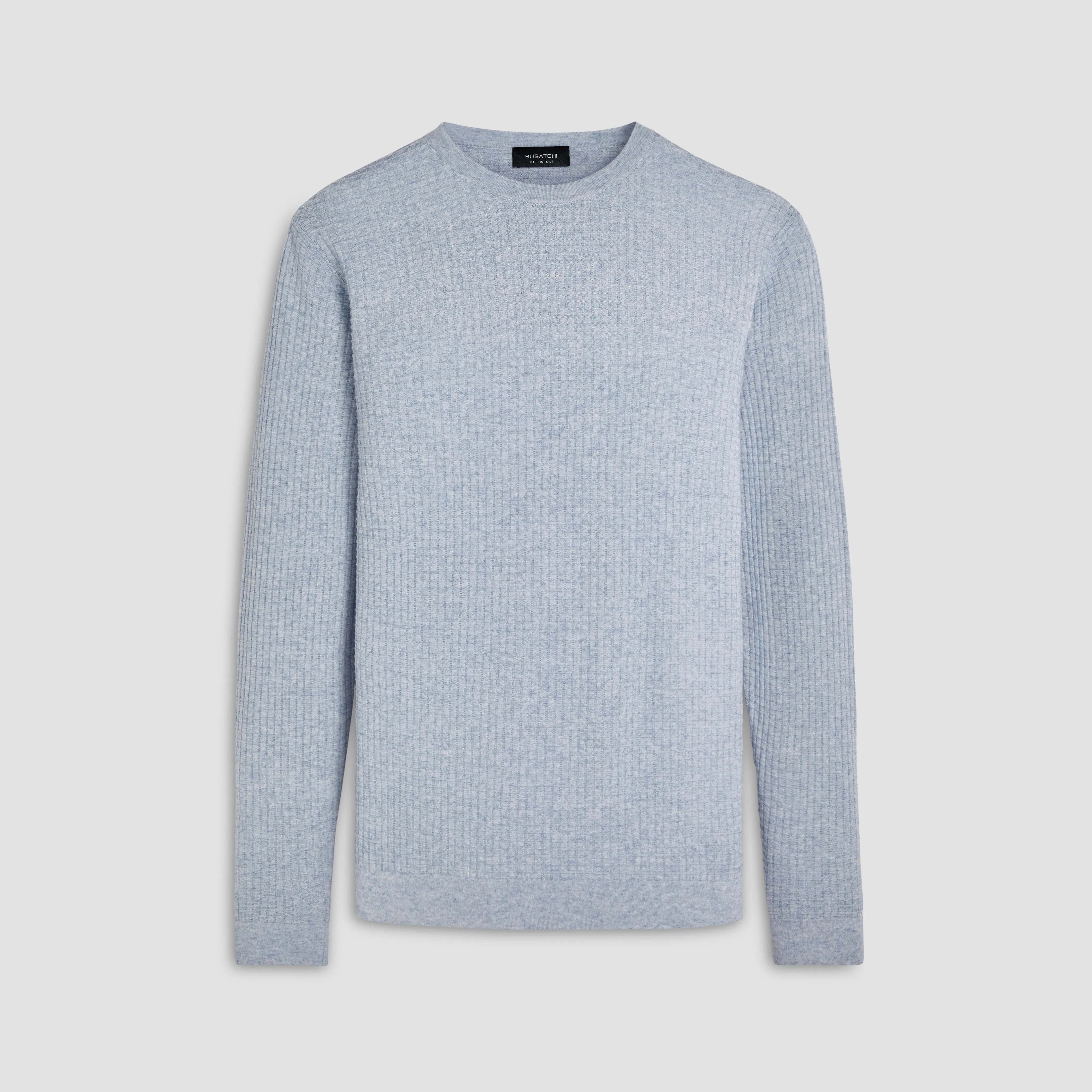 Waffle Knit Cotton Cashmere Crew Neck Sweater sold by Bugatchi