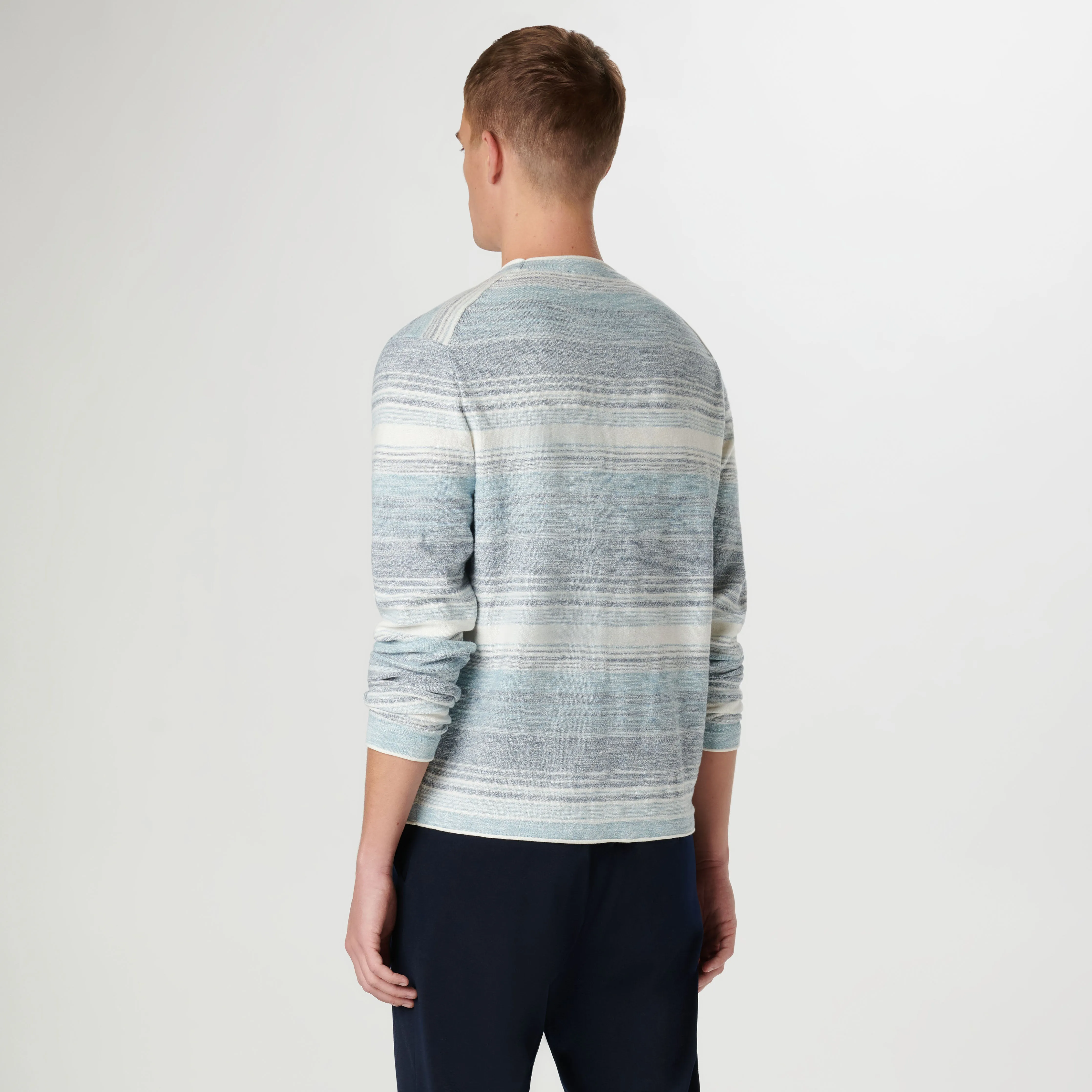 Ombre Stripe Crew Neck Sweater sold by Bugatchi product image thumbnail 4
