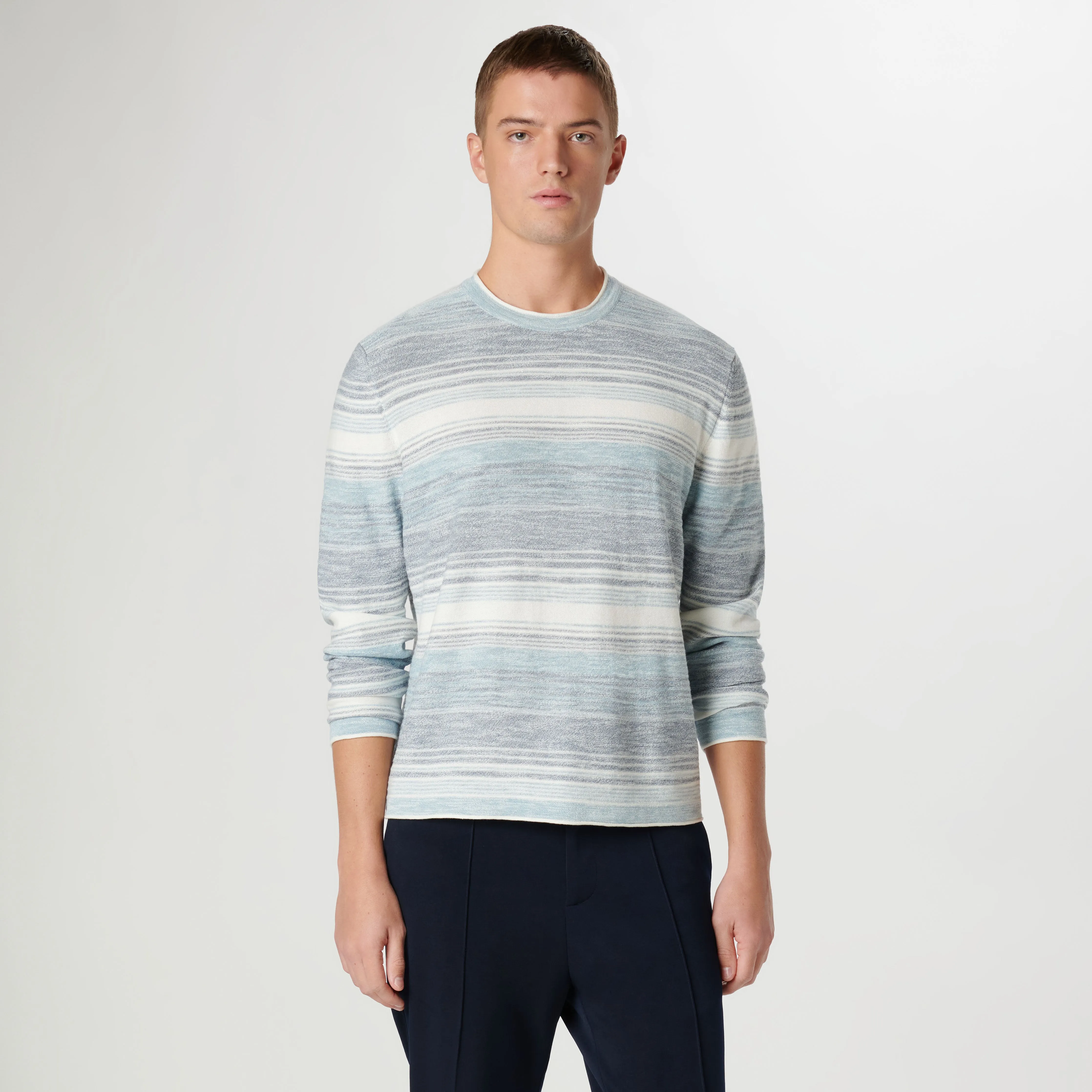 Ombre Stripe Crew Neck Sweater sold by Bugatchi product image thumbnail 2