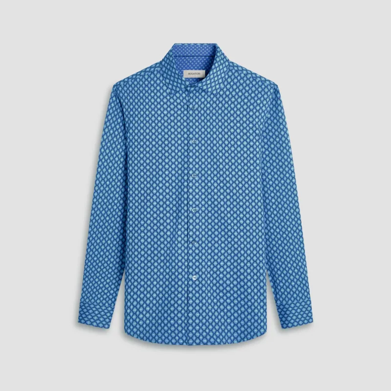 Jimmy Double Sided Mosaic/Check OoohCotton Shirt sold by Bugatchi