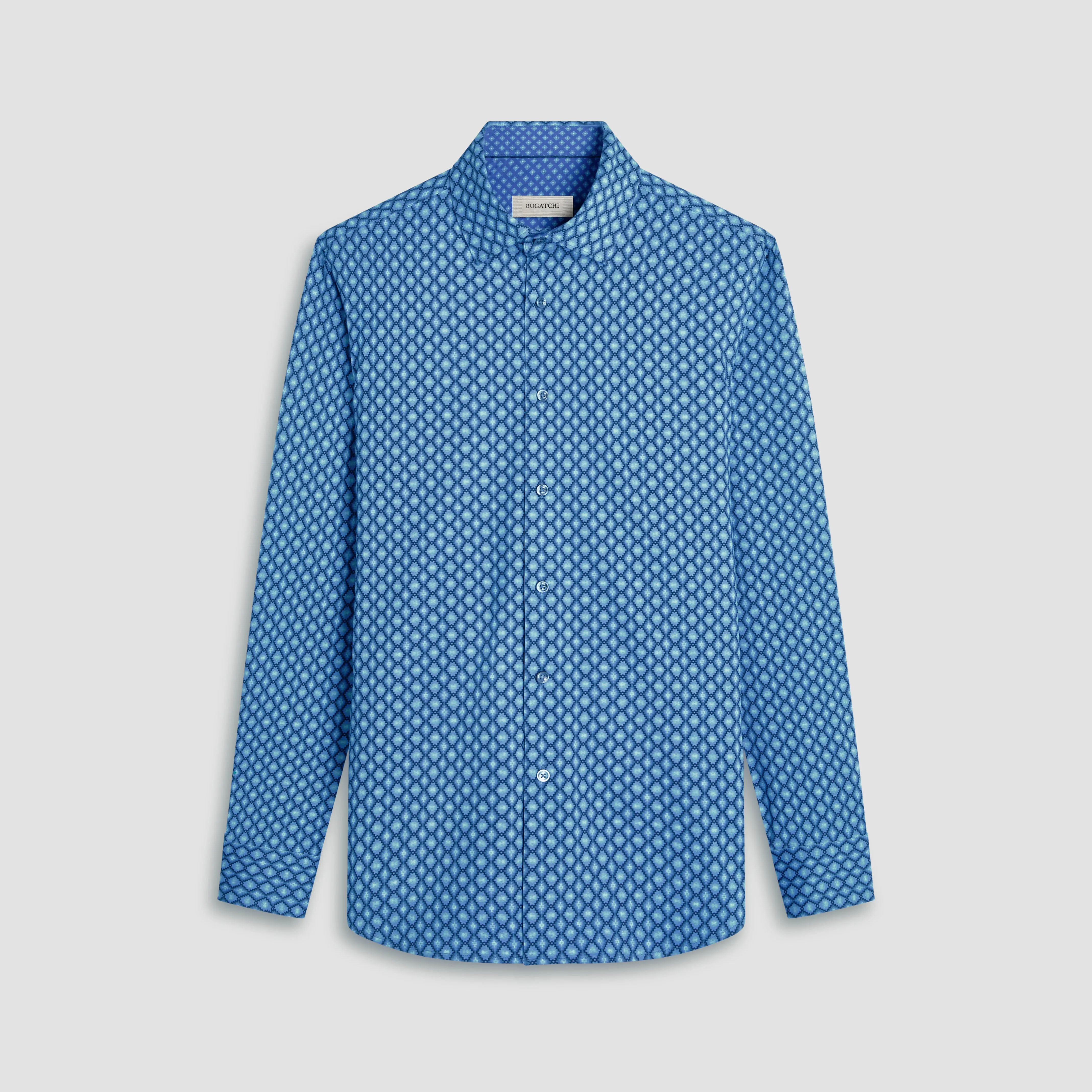 Jimmy Double Sided Mosaic/Check OoohCotton Shirt sold by Bugatchi