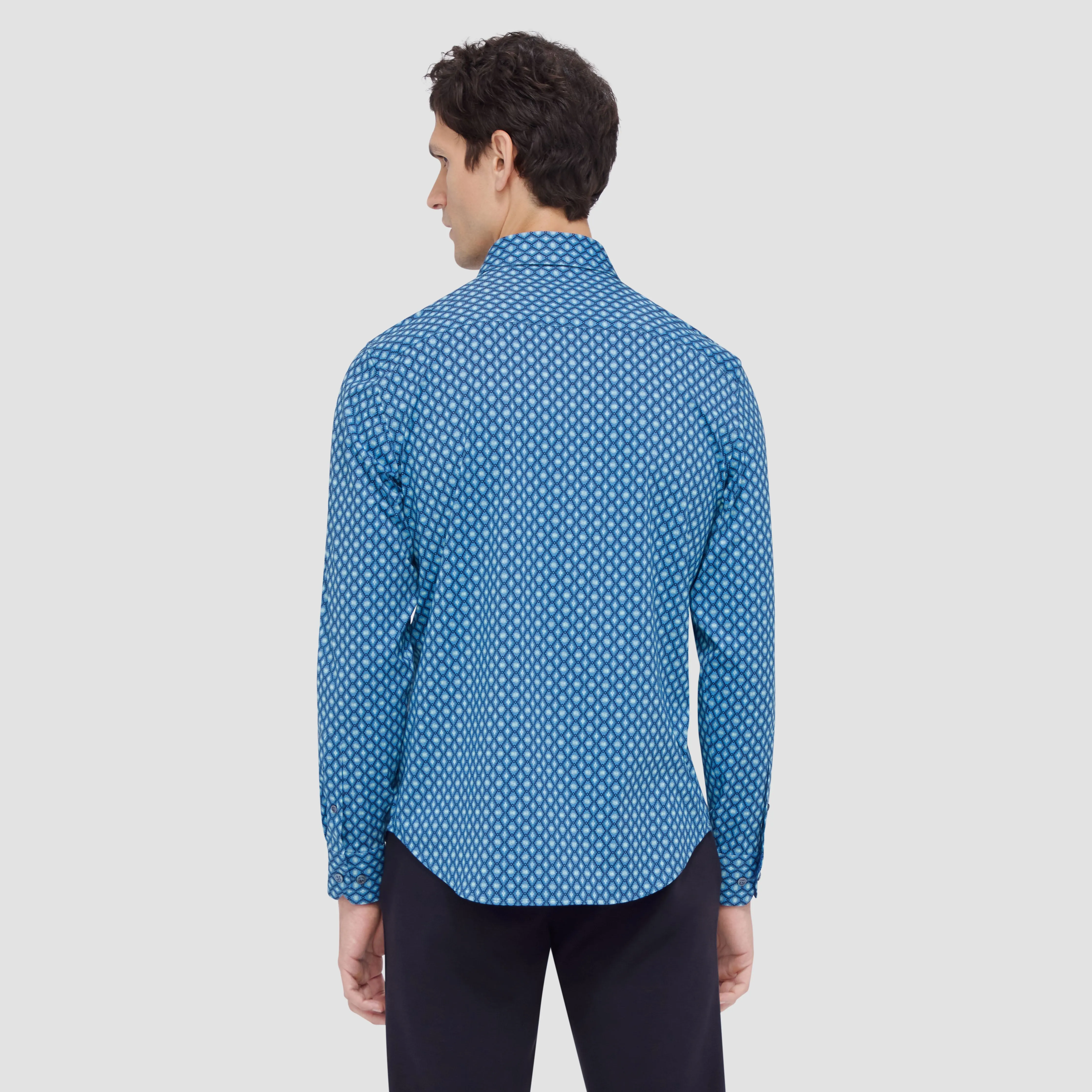 Jimmy Double Sided Mosaic/Check OoohCotton Shirt sold by Bugatchi product image thumbnail 4