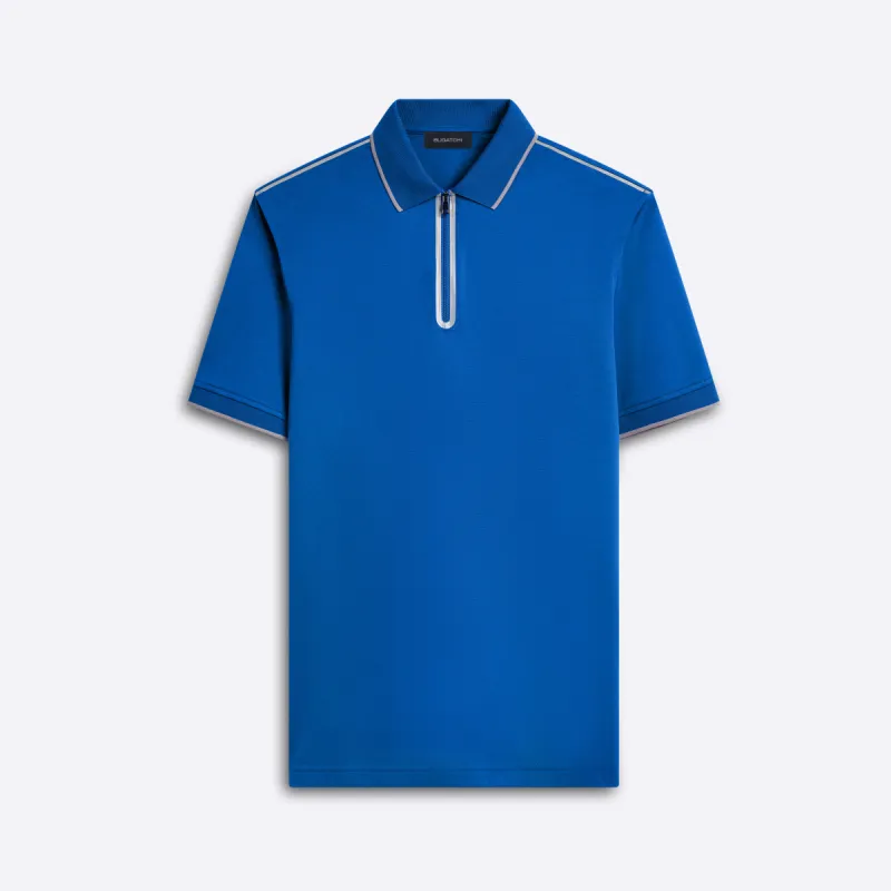 Short Sleeve Quarter Zip Polo sold by Bugatchi