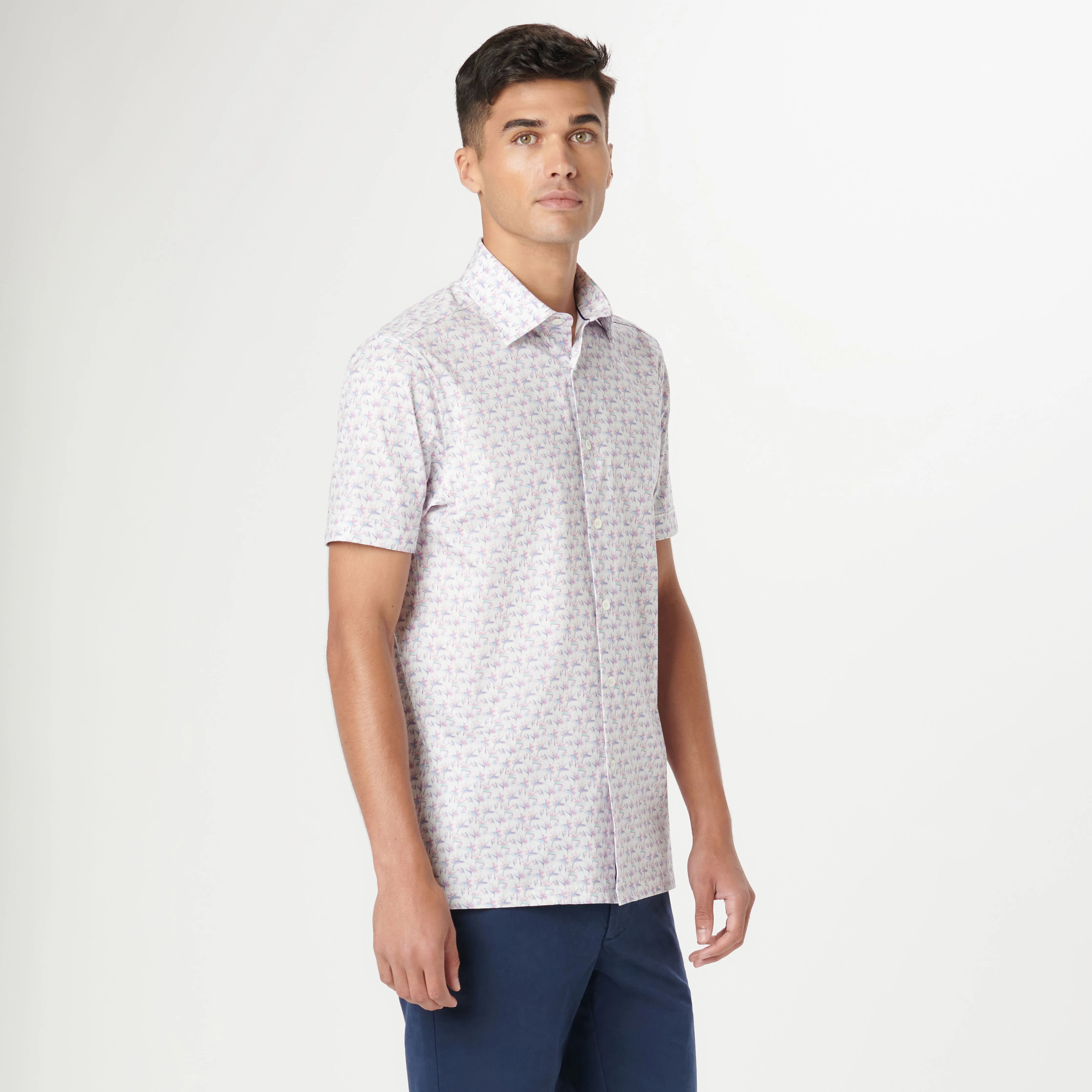 Milo Birds Of Paradise OoohCotton Short Sleeve Shirt sold by Bugatchi product image thumbnail 3