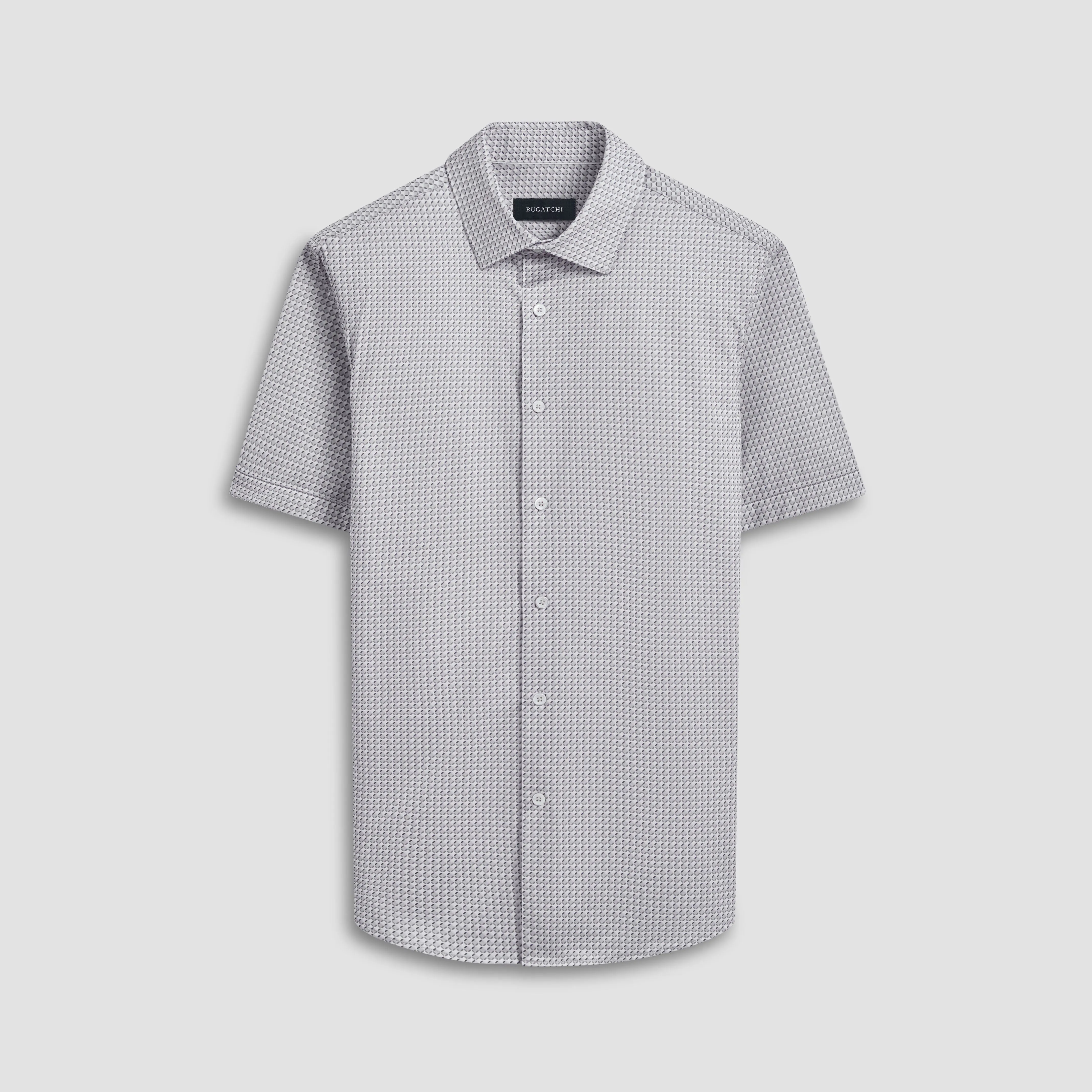 Miles Geometric OoohCotton Short Sleeve Shirt sold by Bugatchi