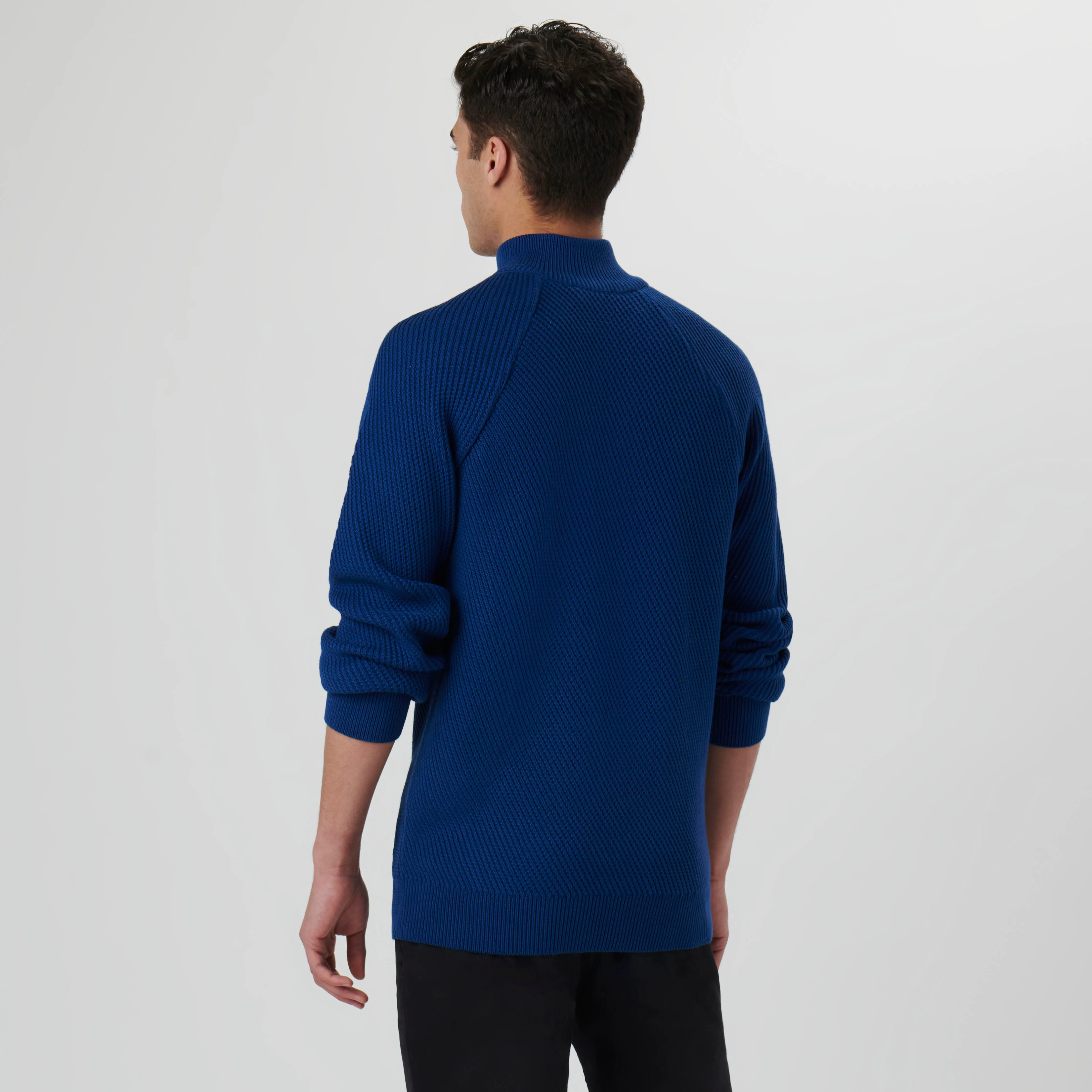 Diagonal Stitch Quarter Zip Sweater sold by Bugatchi product image thumbnail 4