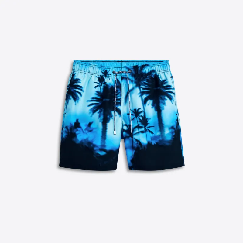 COSMO Palm Print Swim Trunks made by Bugatchi