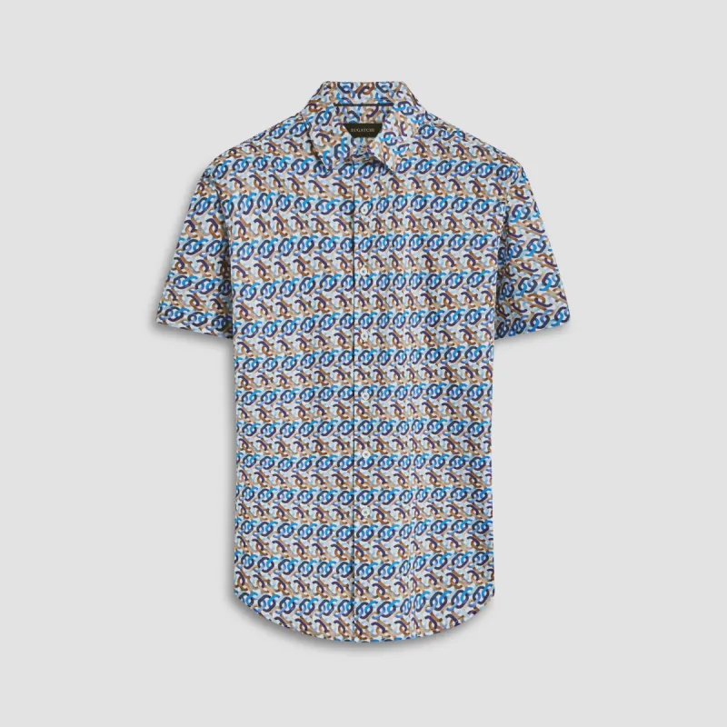 Orson Chain Link Short Sleeve Shirt sold by Bugatchi
