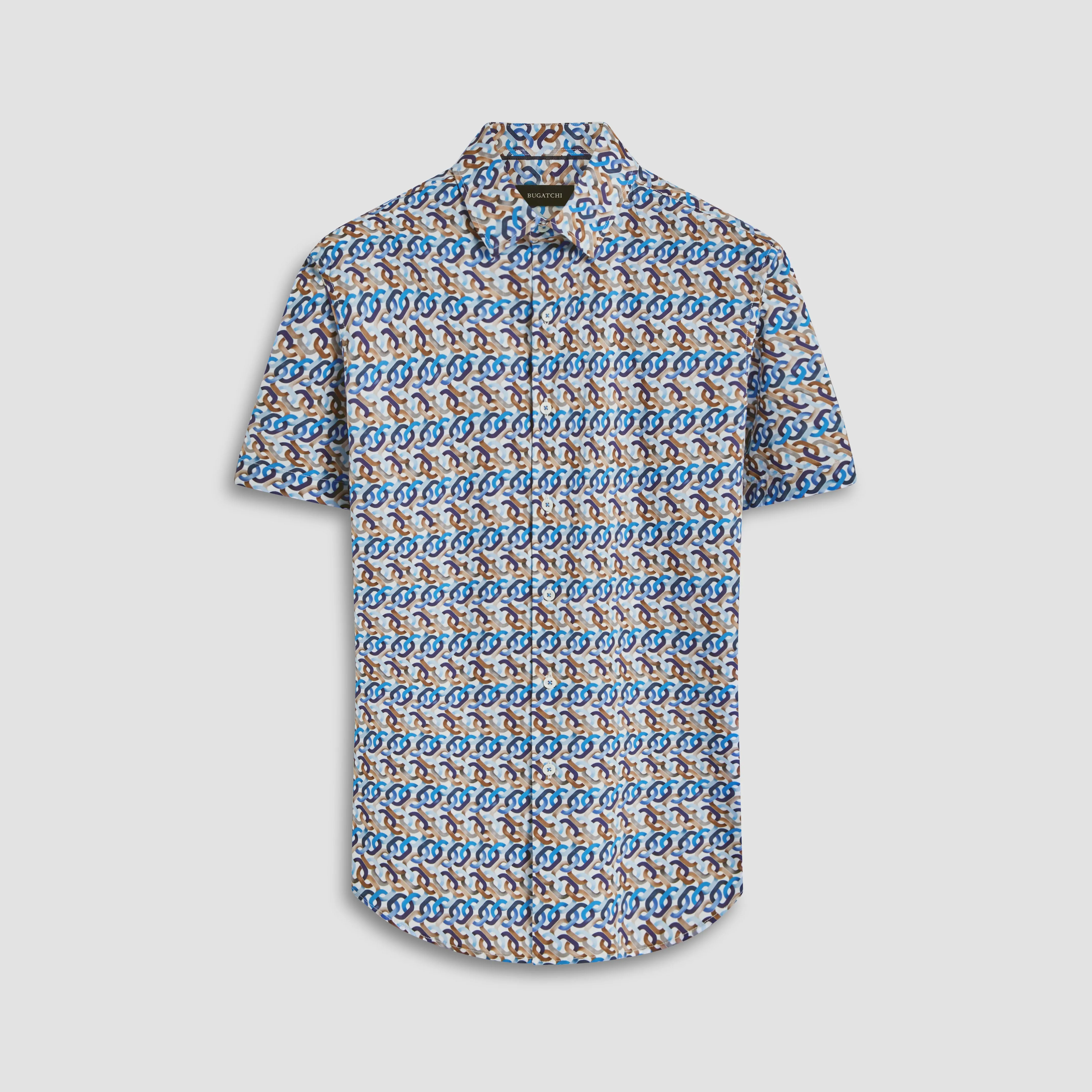 Orson Chain Link Short Sleeve Shirt sold by Bugatchi