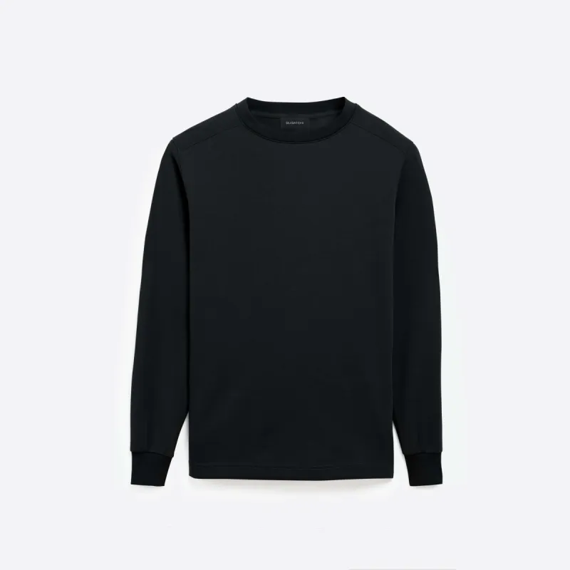 COMFORT Solid Long Sleeve Crew Neck Pullover sold by Bugatchi