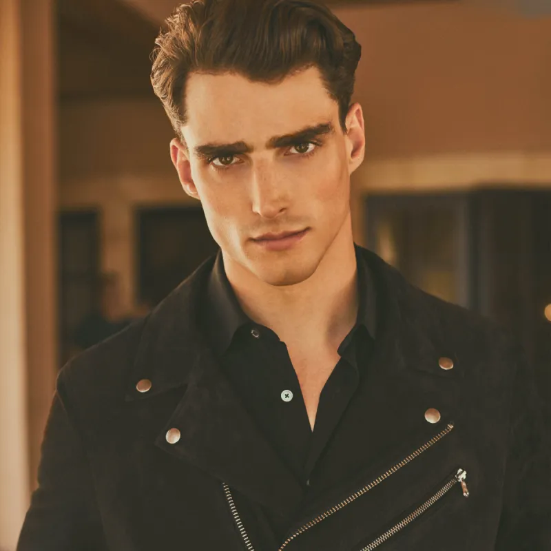 Suede Biker Jacket sold by Bugatchi