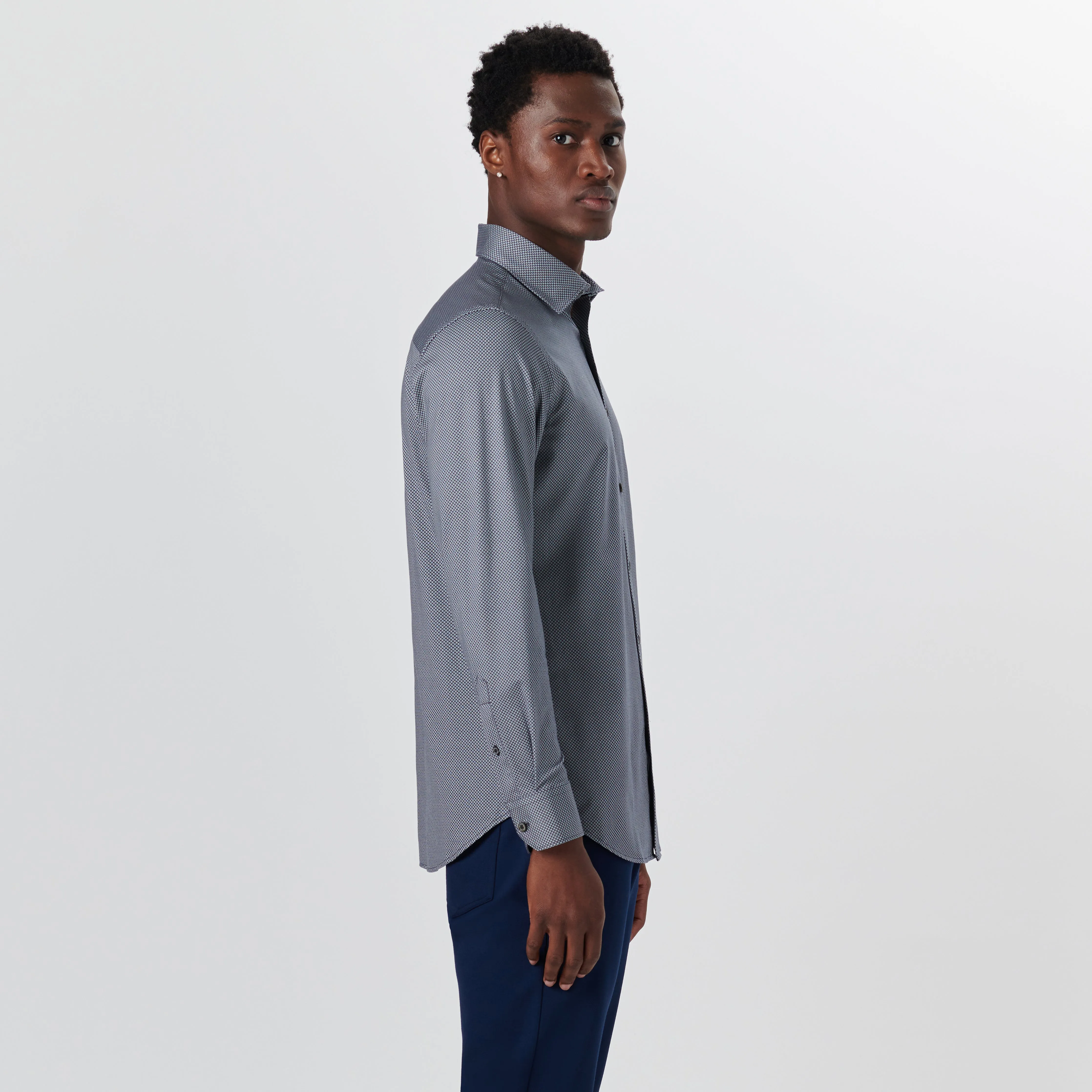 JAMES Diamond Print OoohCotton Shirt sold by Bugatchi product image thumbnail 3