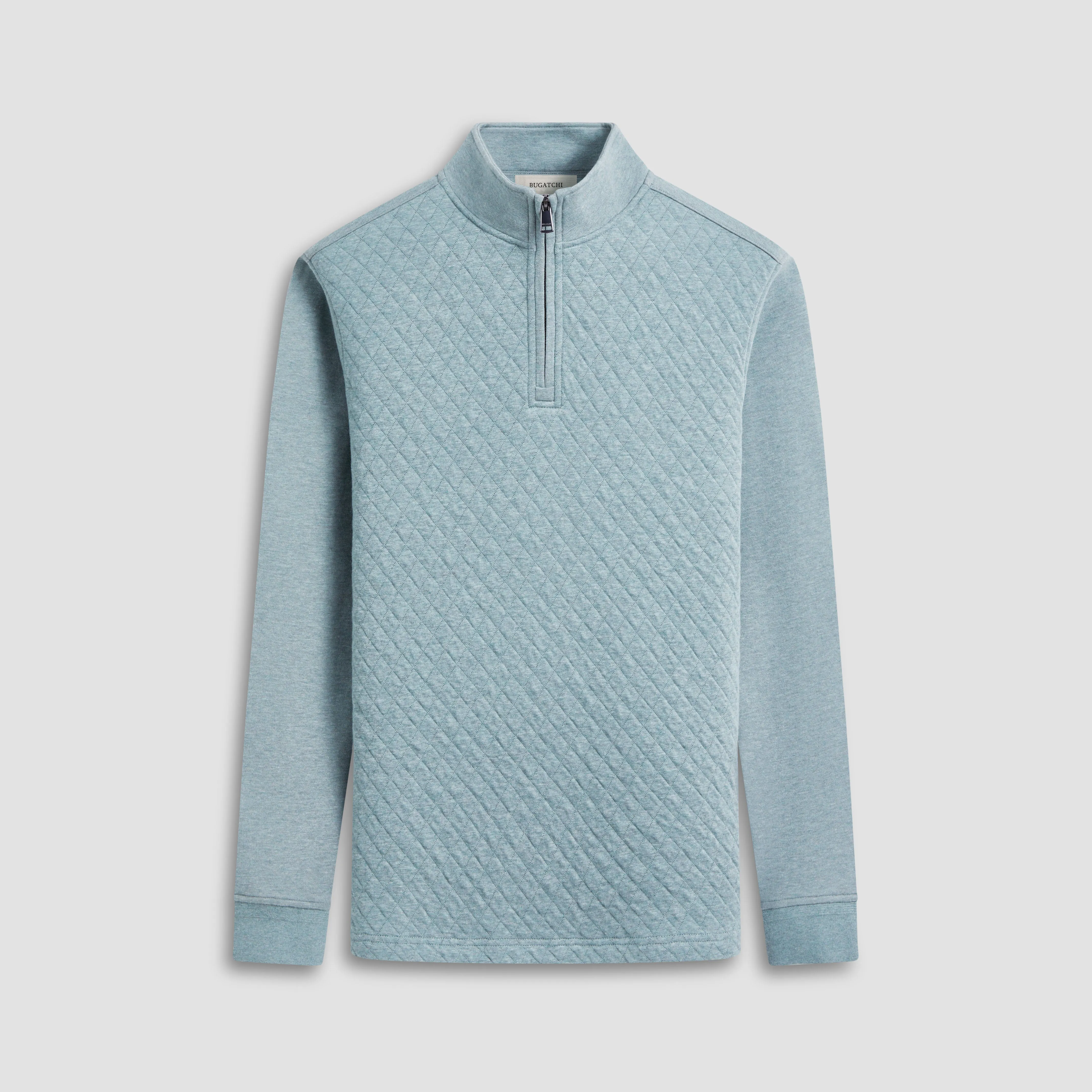 Diamond Quilted Quarter-Zip Pullover sold by Bugatchi