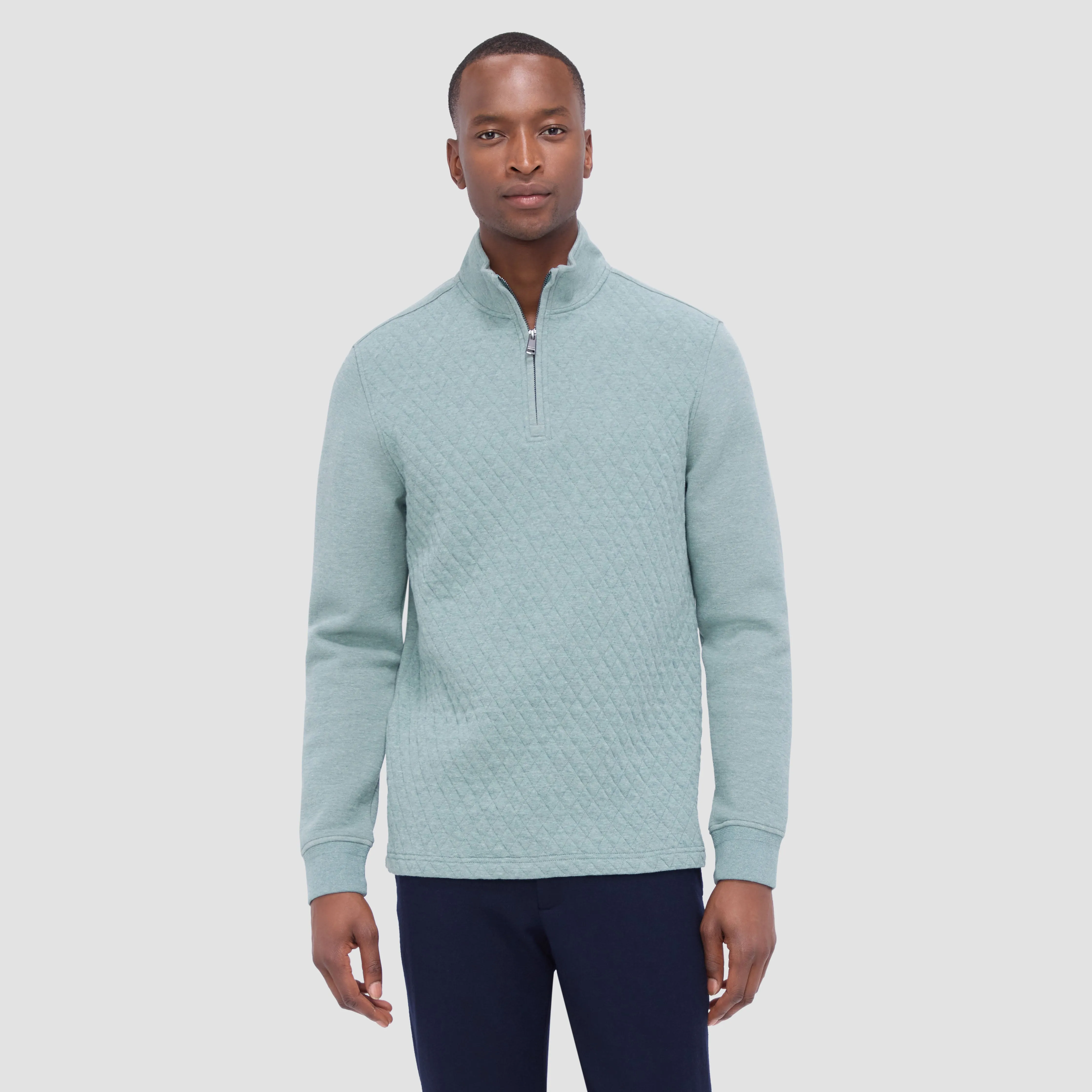 Diamond Quilted Quarter-Zip Pullover sold by Bugatchi product image thumbnail 2