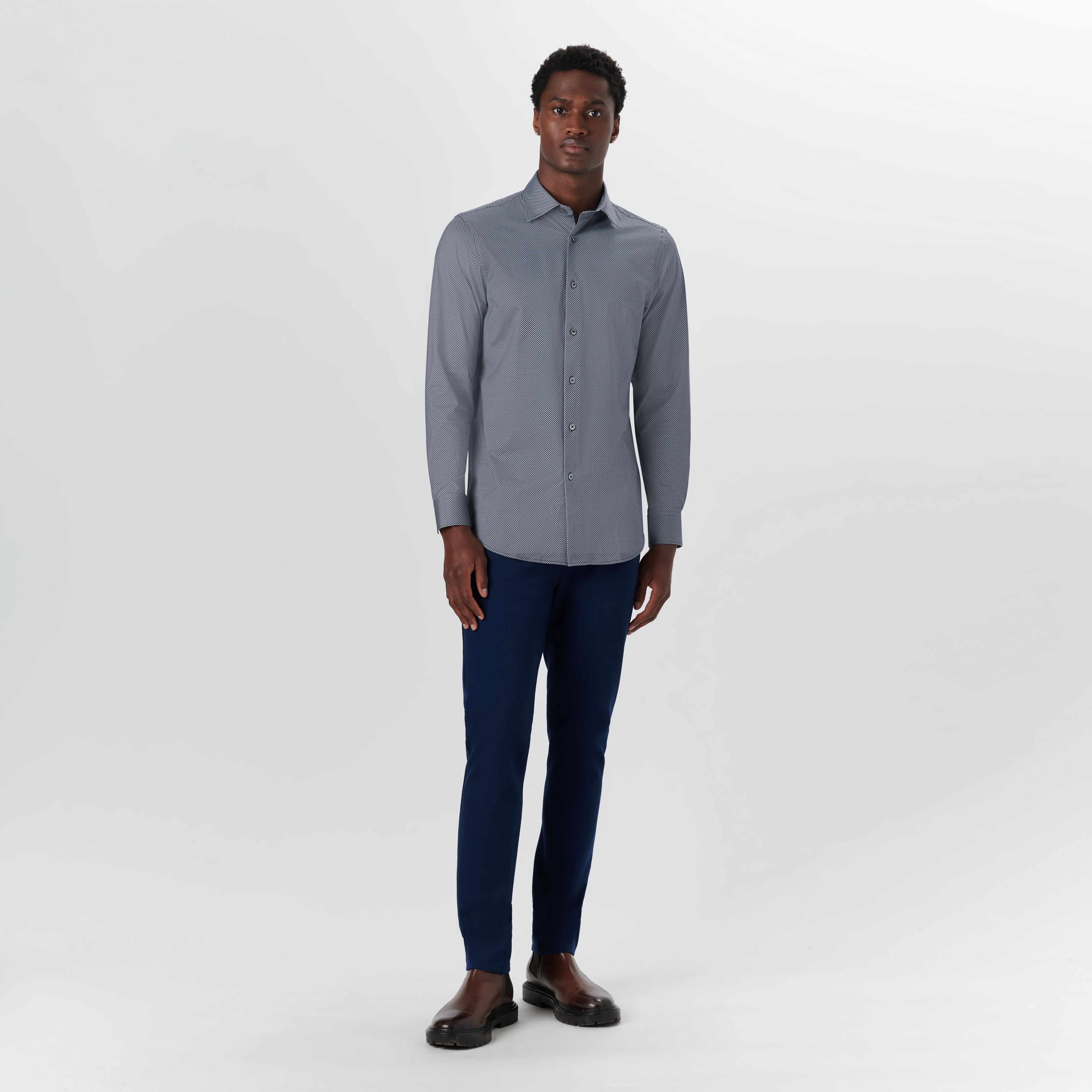 JAMES Diamond Print OoohCotton Shirt sold by Bugatchi product image thumbnail 5