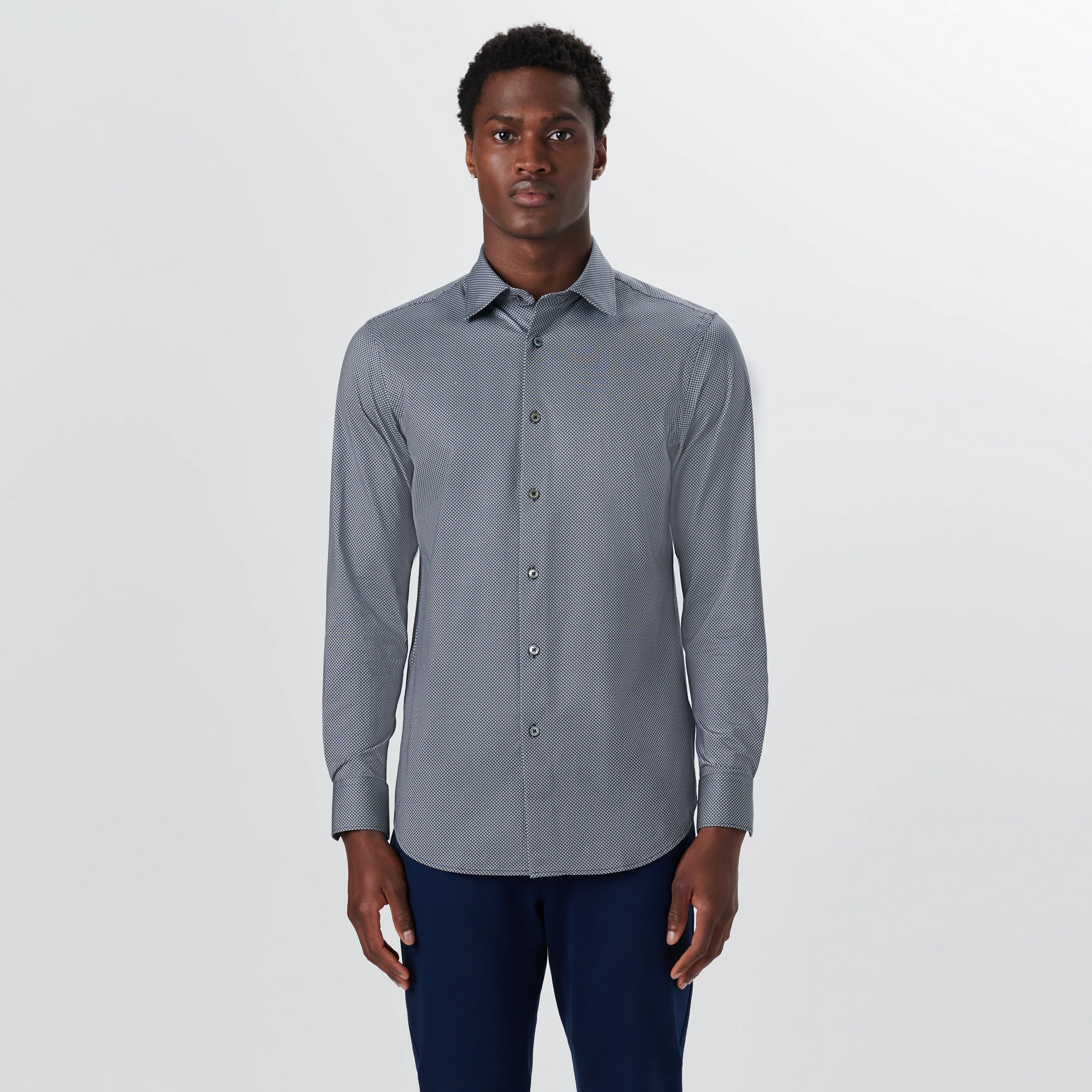 JAMES Diamond Print OoohCotton Shirt sold by Bugatchi product image thumbnail 2