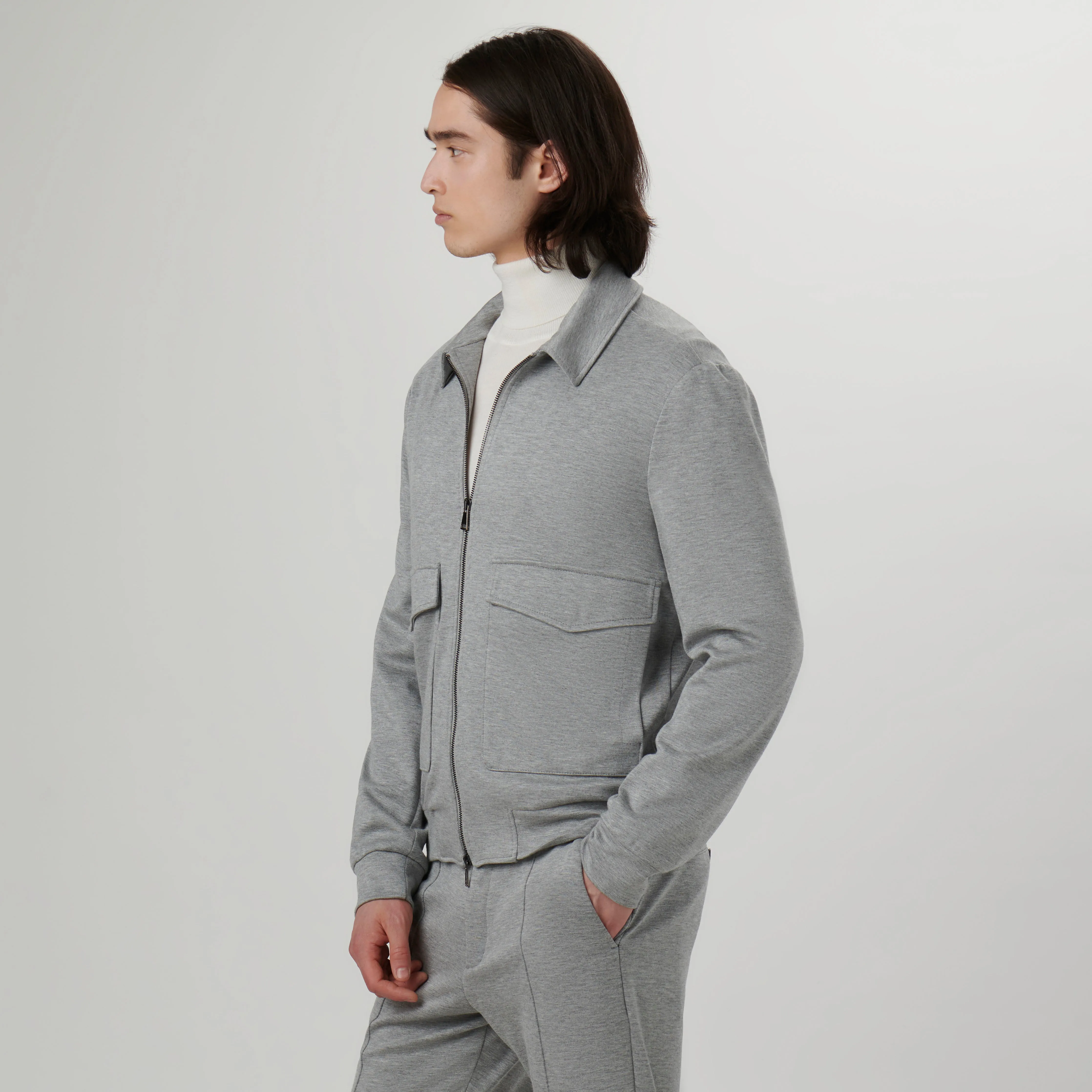 Knit Bomber Jacket sold by Bugatchi product image thumbnail 3