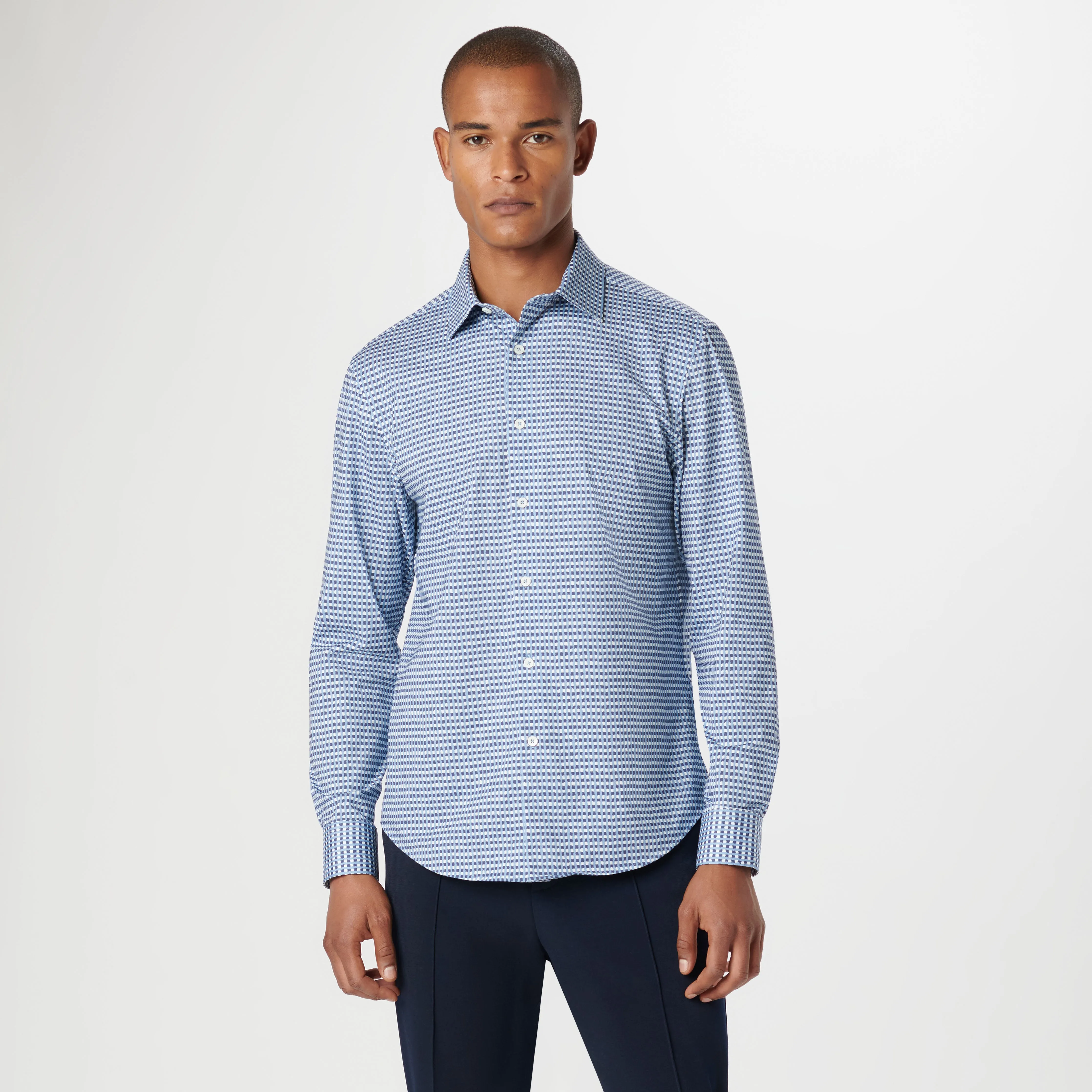 James Asymmetric Check OoohCotton Shirt sold by Bugatchi product image thumbnail 2