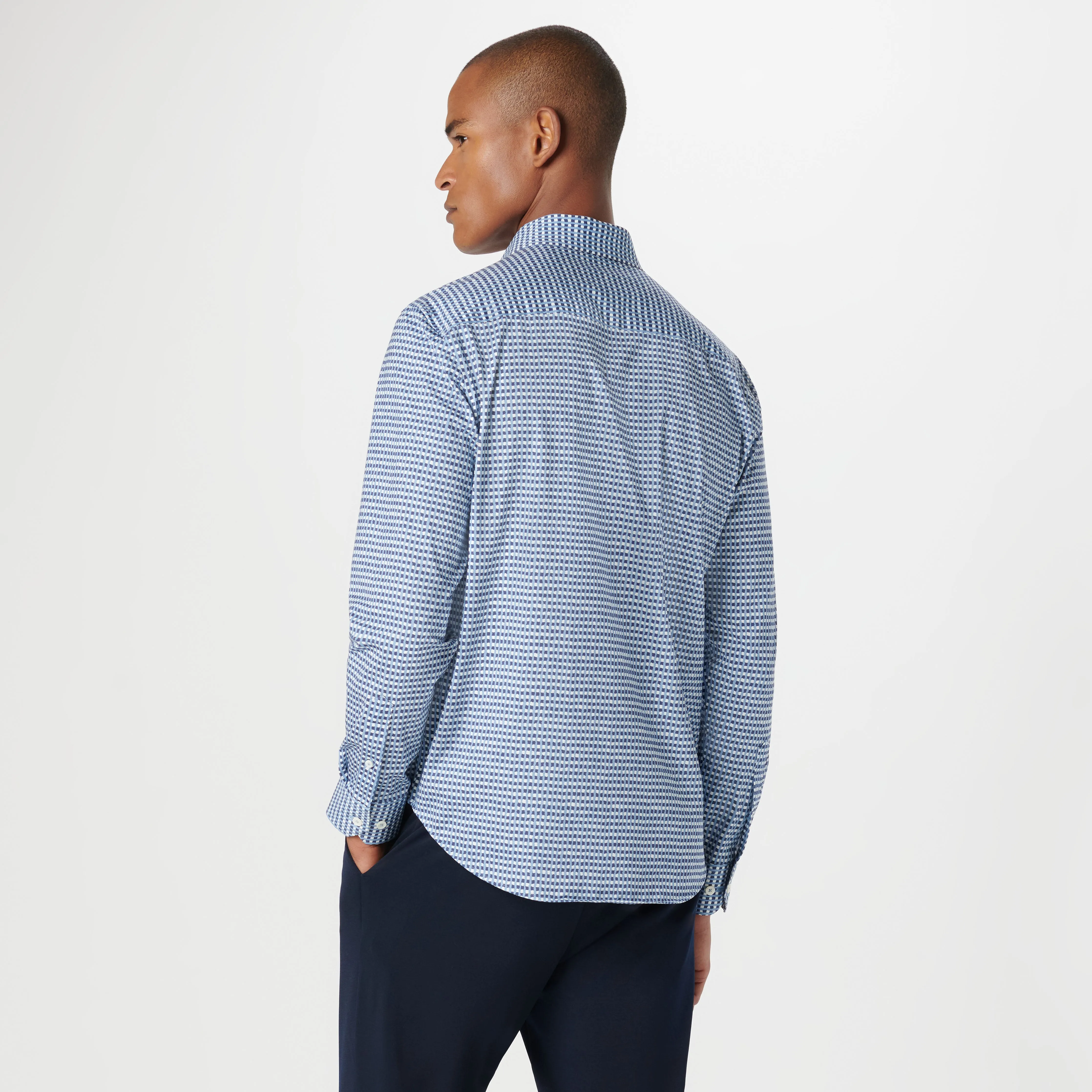 James Asymmetric Check OoohCotton Shirt sold by Bugatchi product image thumbnail 4