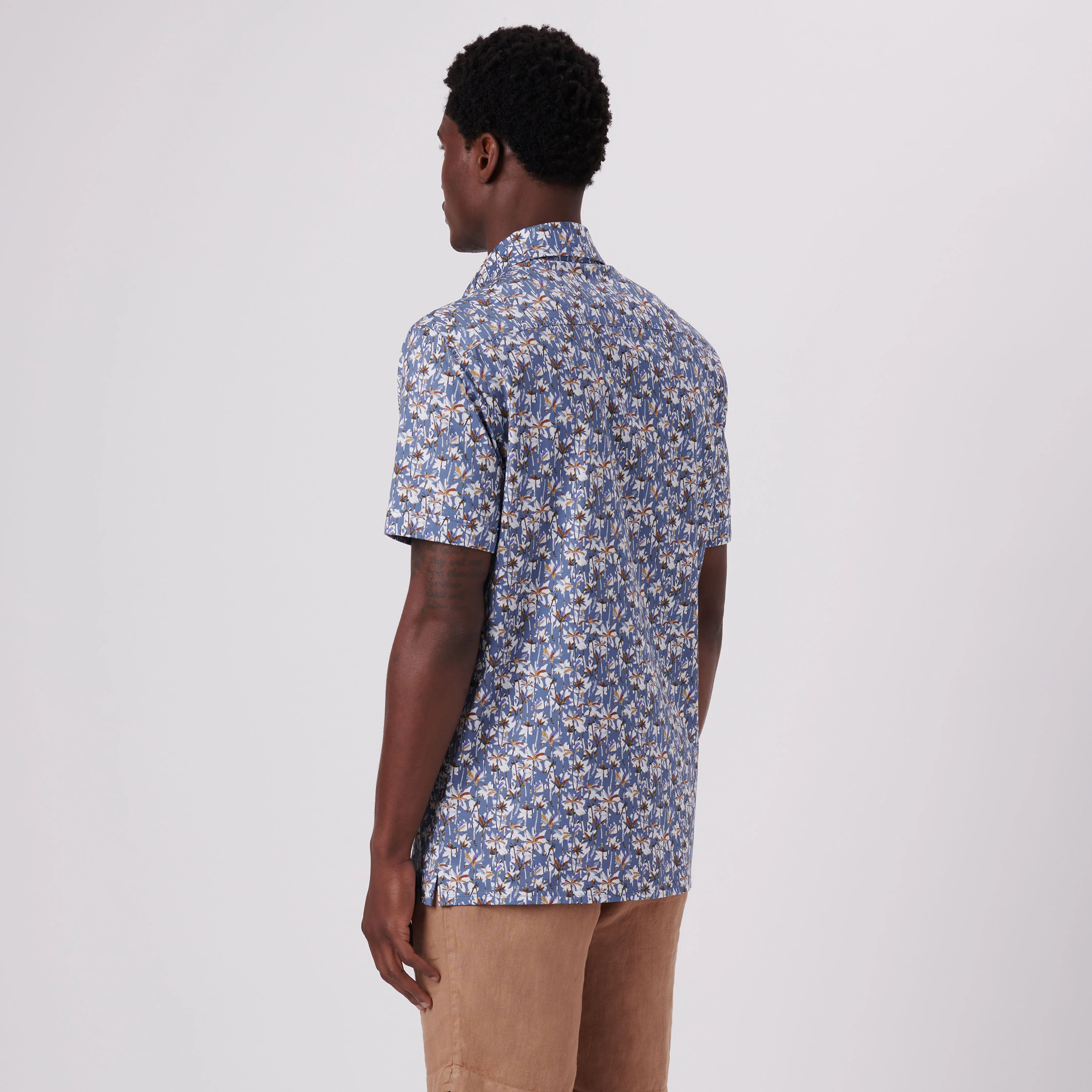 Milo Palm Trees Print OoohCotton Short Sleeve Shirt sold by Bugatchi product image thumbnail 4