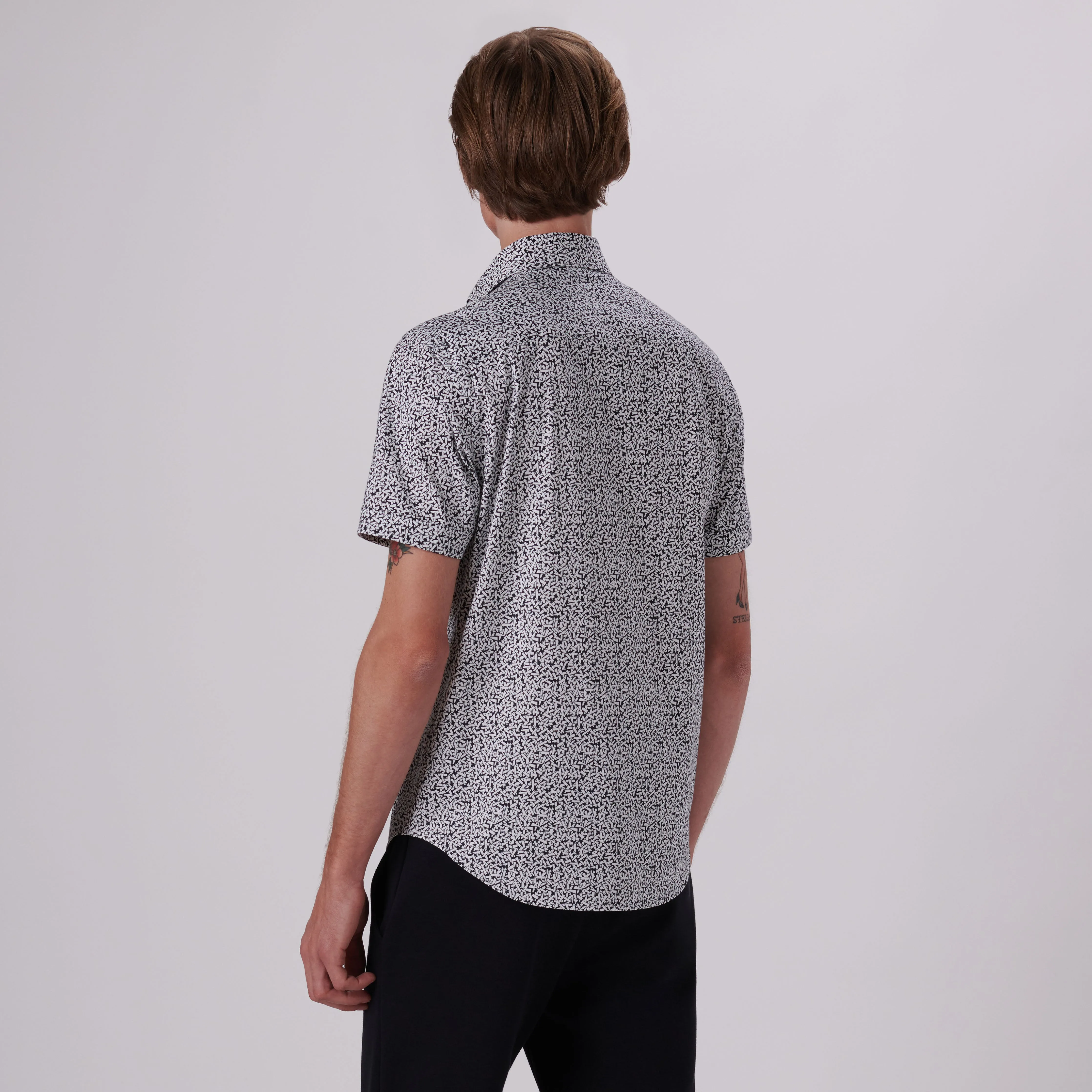 Miles Abstract Print OoohCotton Short Sleeve Shirt sold by Bugatchi product image thumbnail 4