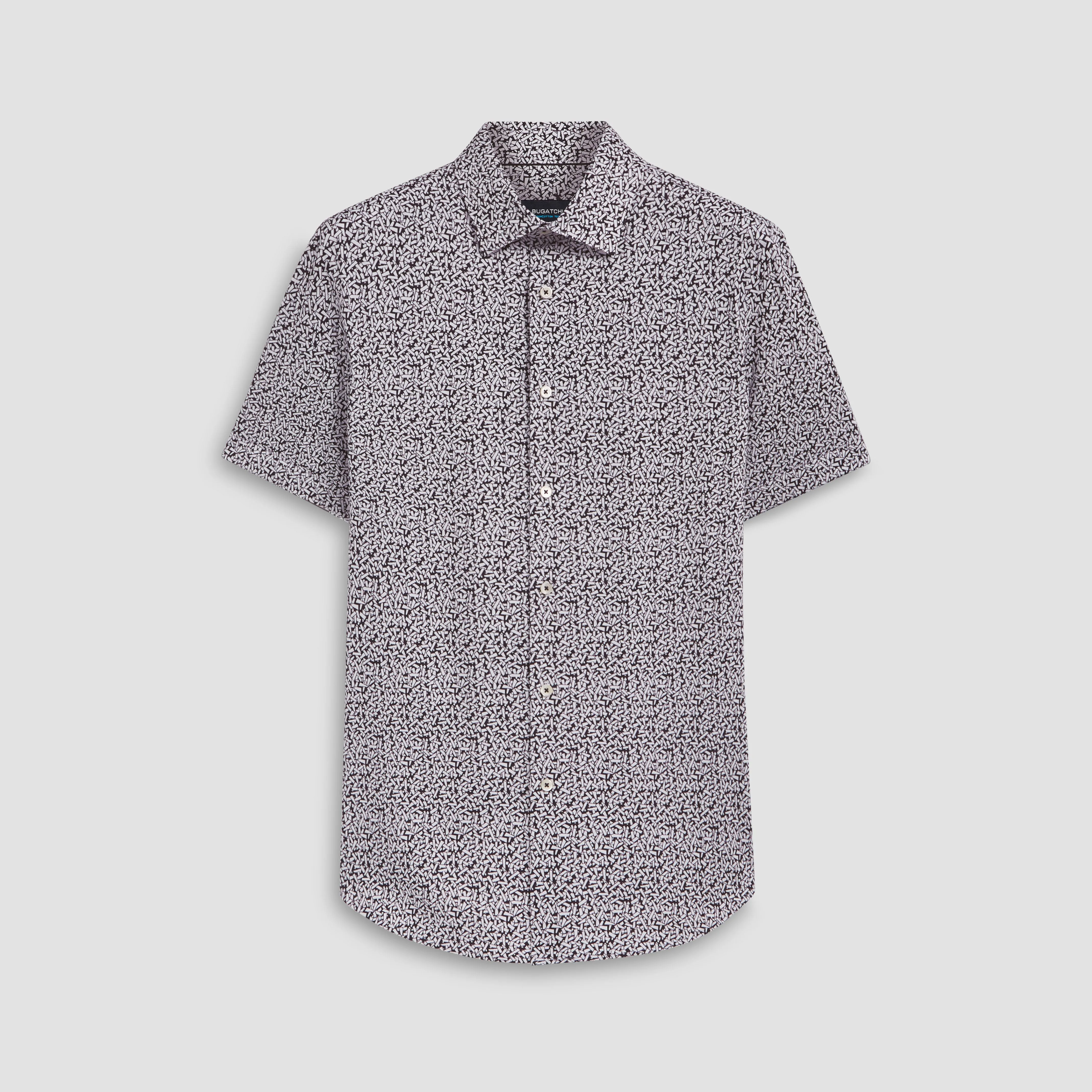 Miles Abstract Print OoohCotton Short Sleeve Shirt sold by Bugatchi